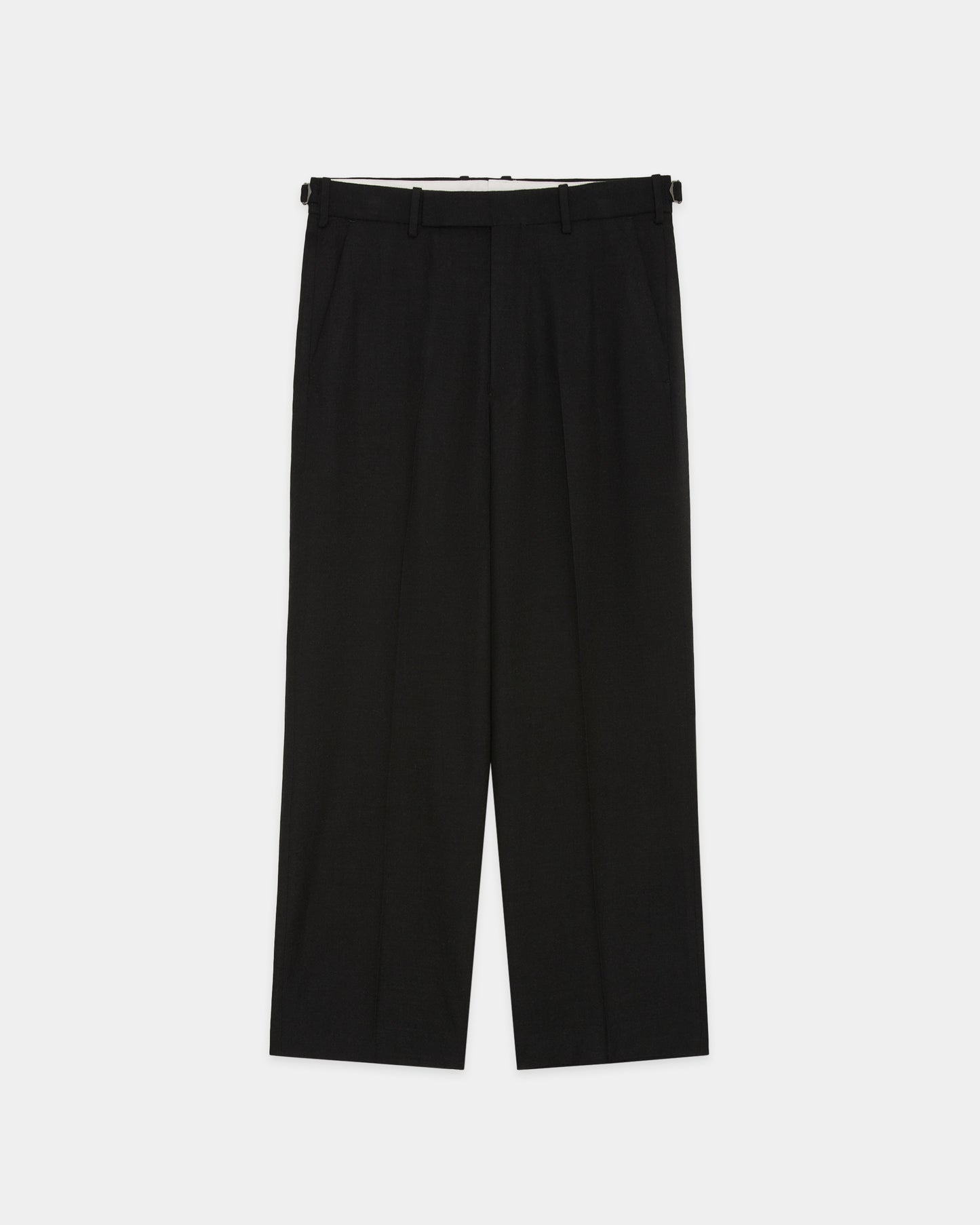 REGULAR FIT STRAIGHT TROUSERS CHAMBRAY BLACK