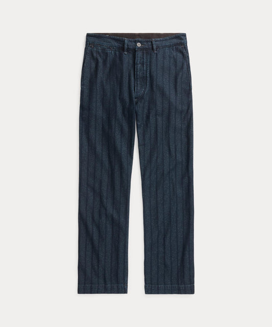 LOWELL PANT-FLAT FRONT COTTON IND STRIPE
