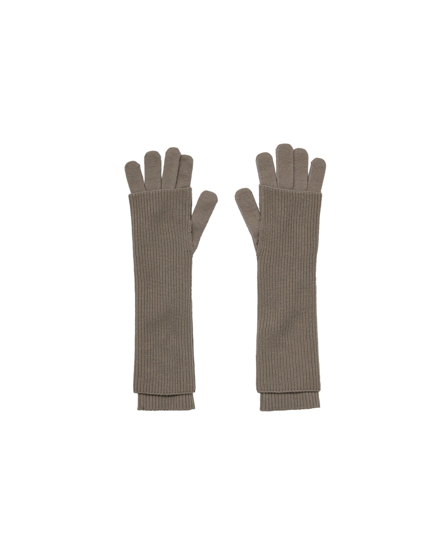 Mercerized Fine Wool Knit Layered Gloves