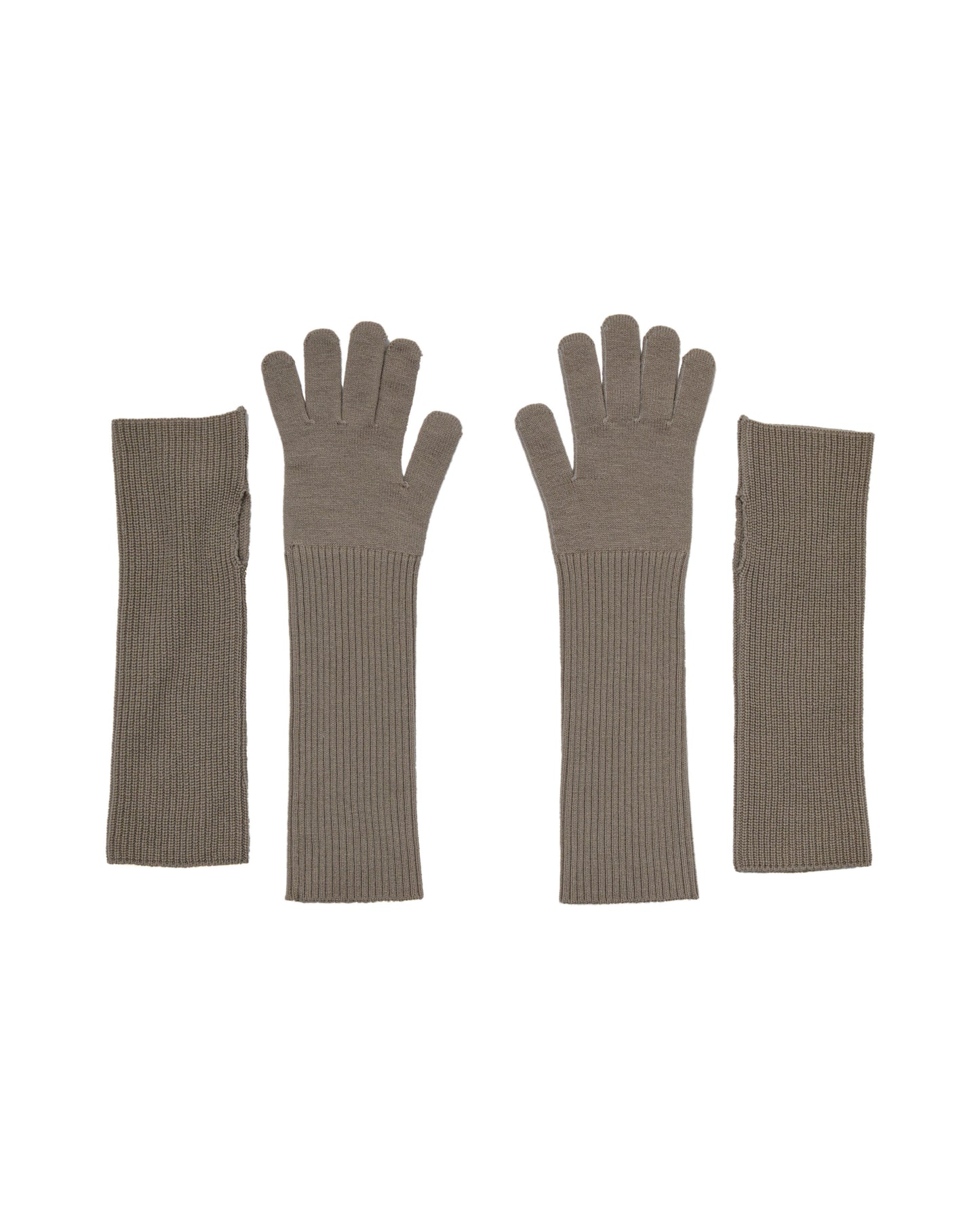 Mercerized Fine Wool Knit Layered Gloves