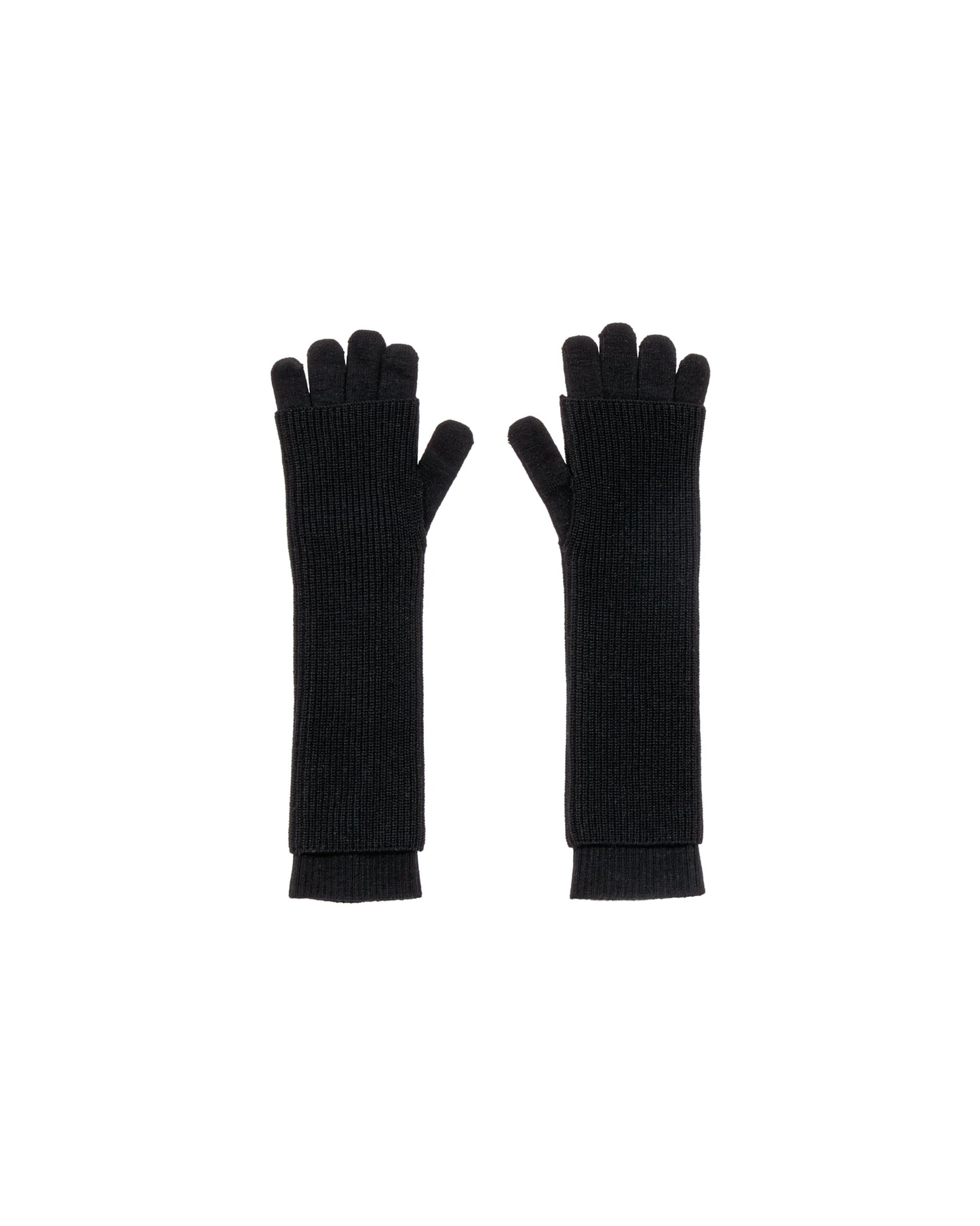 Mercerized Fine Wool Knit Layered Gloves