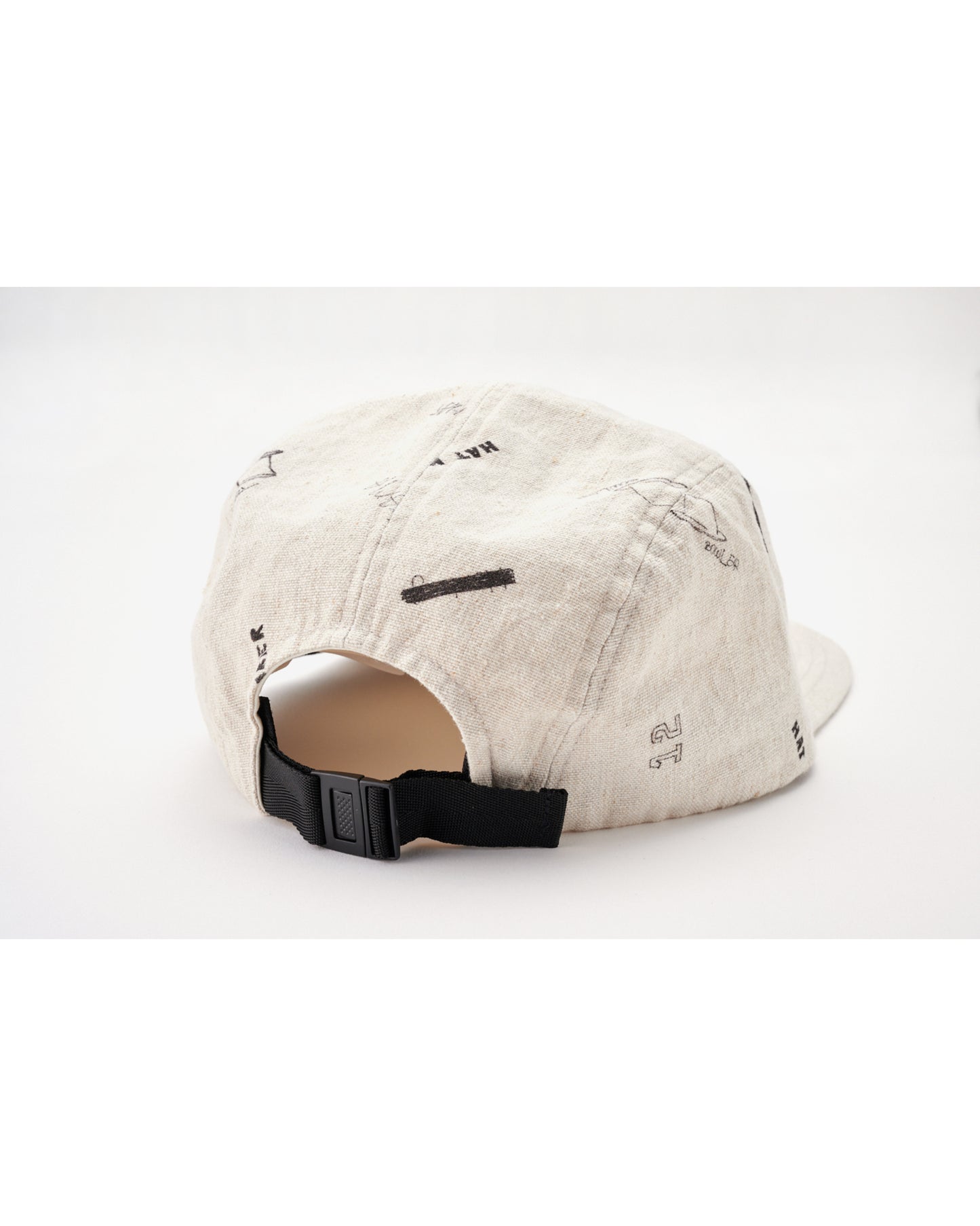 LINEN COTTON PRINTED JET CAP IVORY