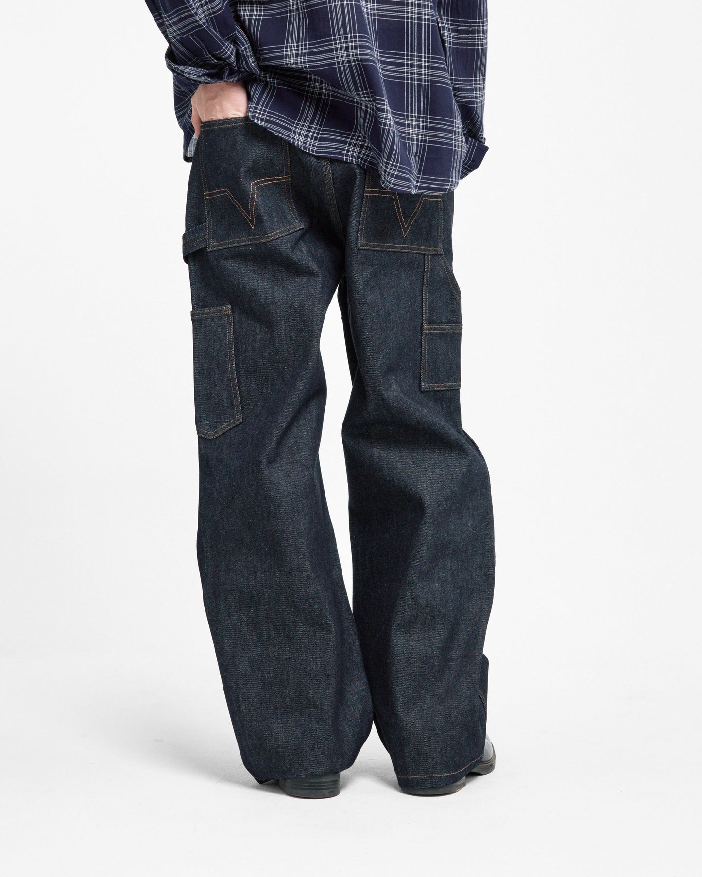 BAGGY DENIM DOUBLE KNEE