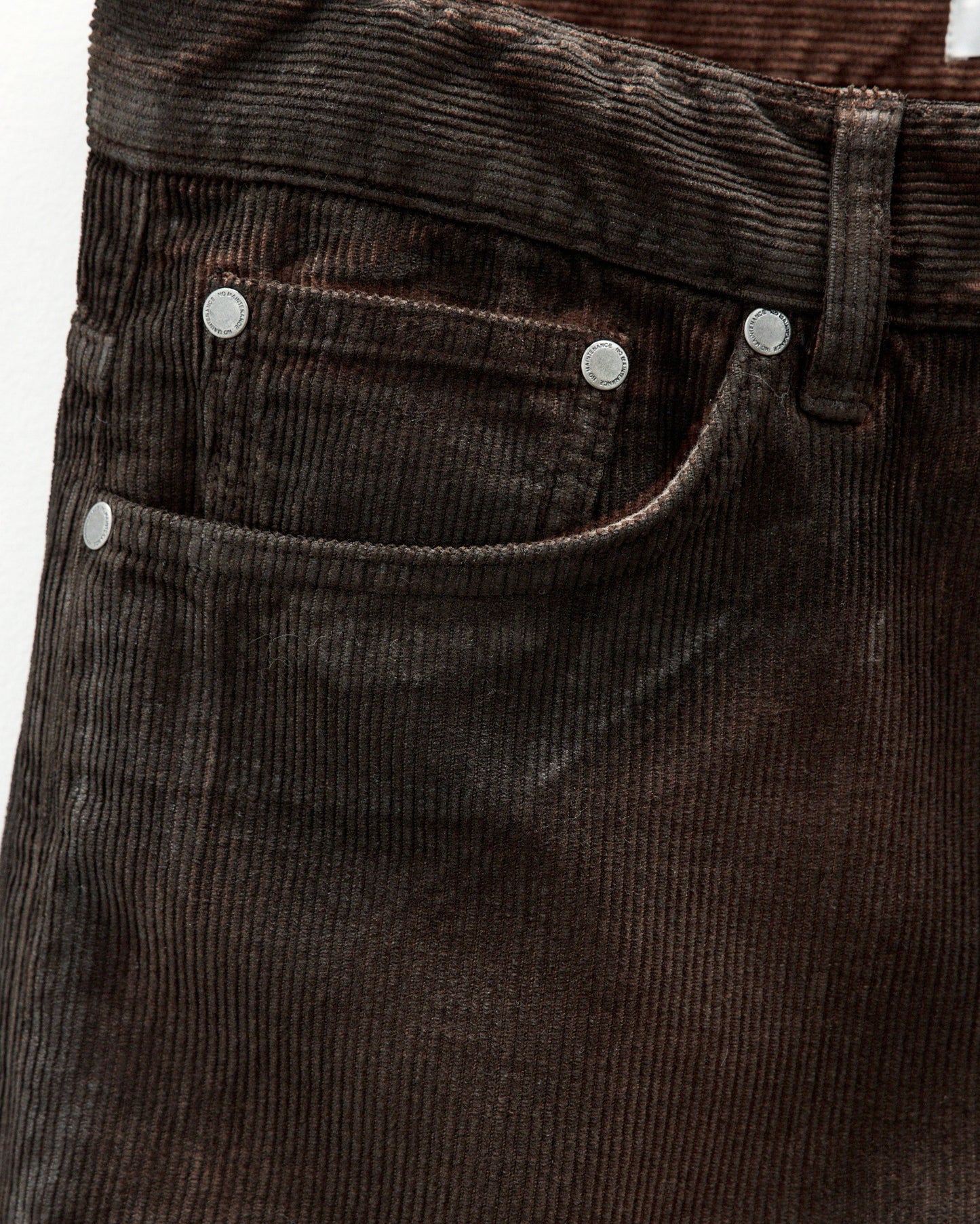 WAXED BAGGY CORD PANTS