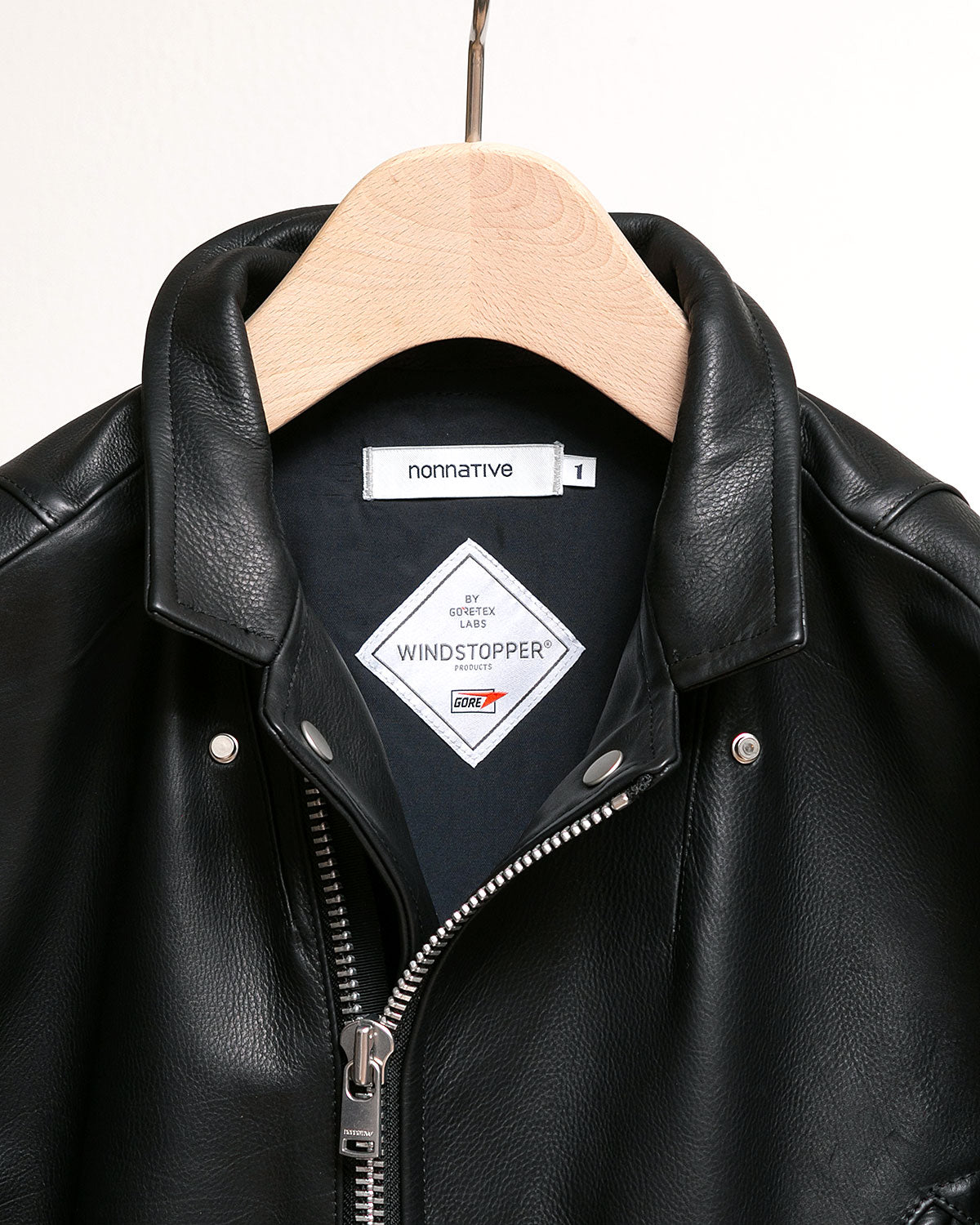 RIDER BLOUSON COW LEATHER WITH WINDSTOPPER®