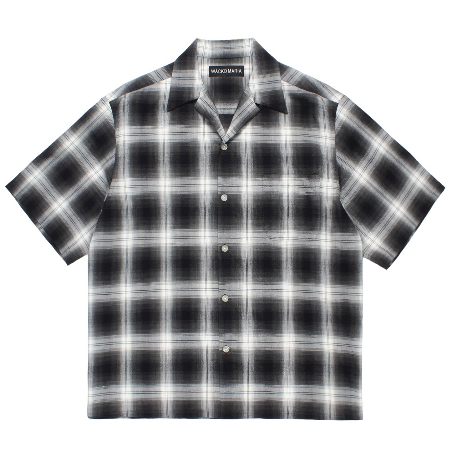 OMBRE CHECK OPEN COLLAR SHIRT S/S ( TYPE-2 )