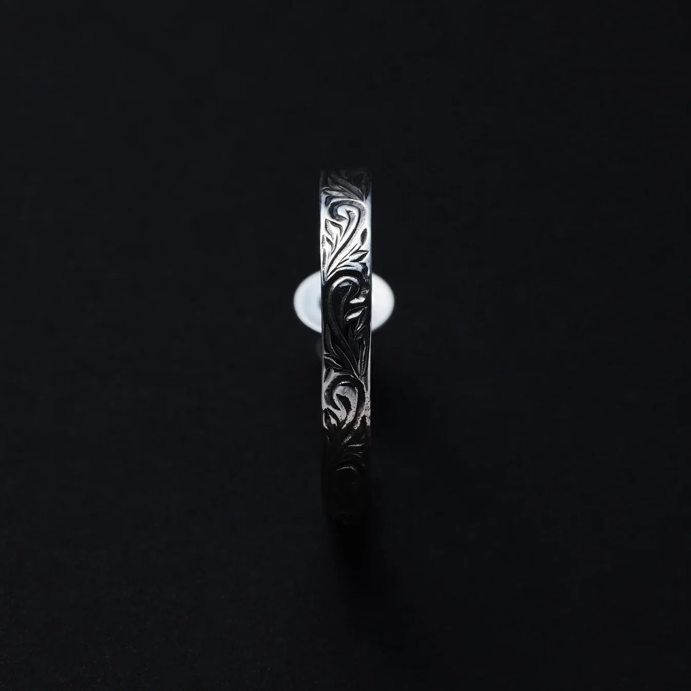 Engraved Triangle Earring (Silver)