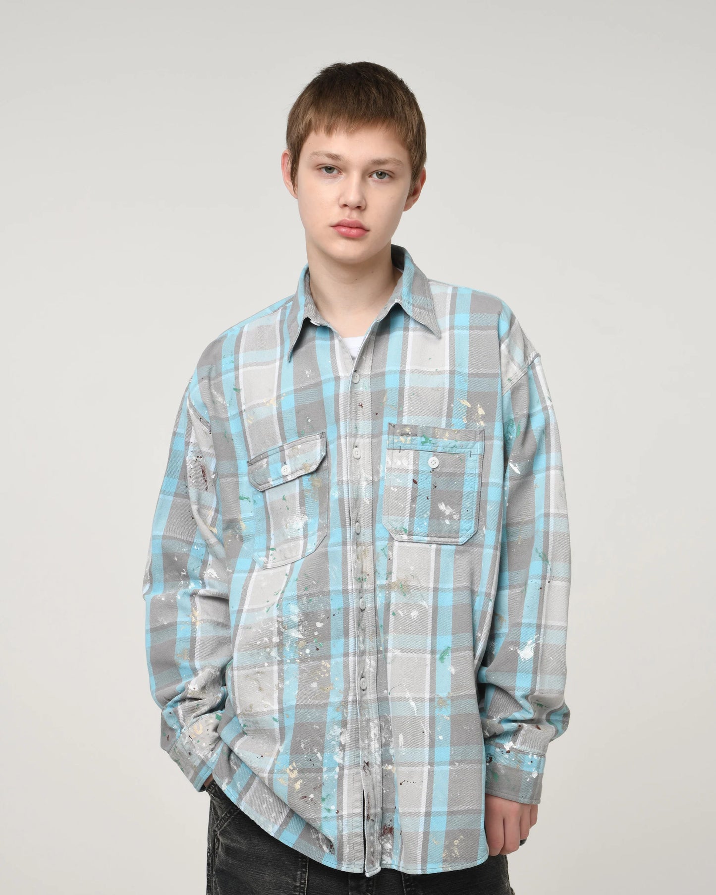 PAINTER'S PAINT STAINED FLANNEL SHIRT