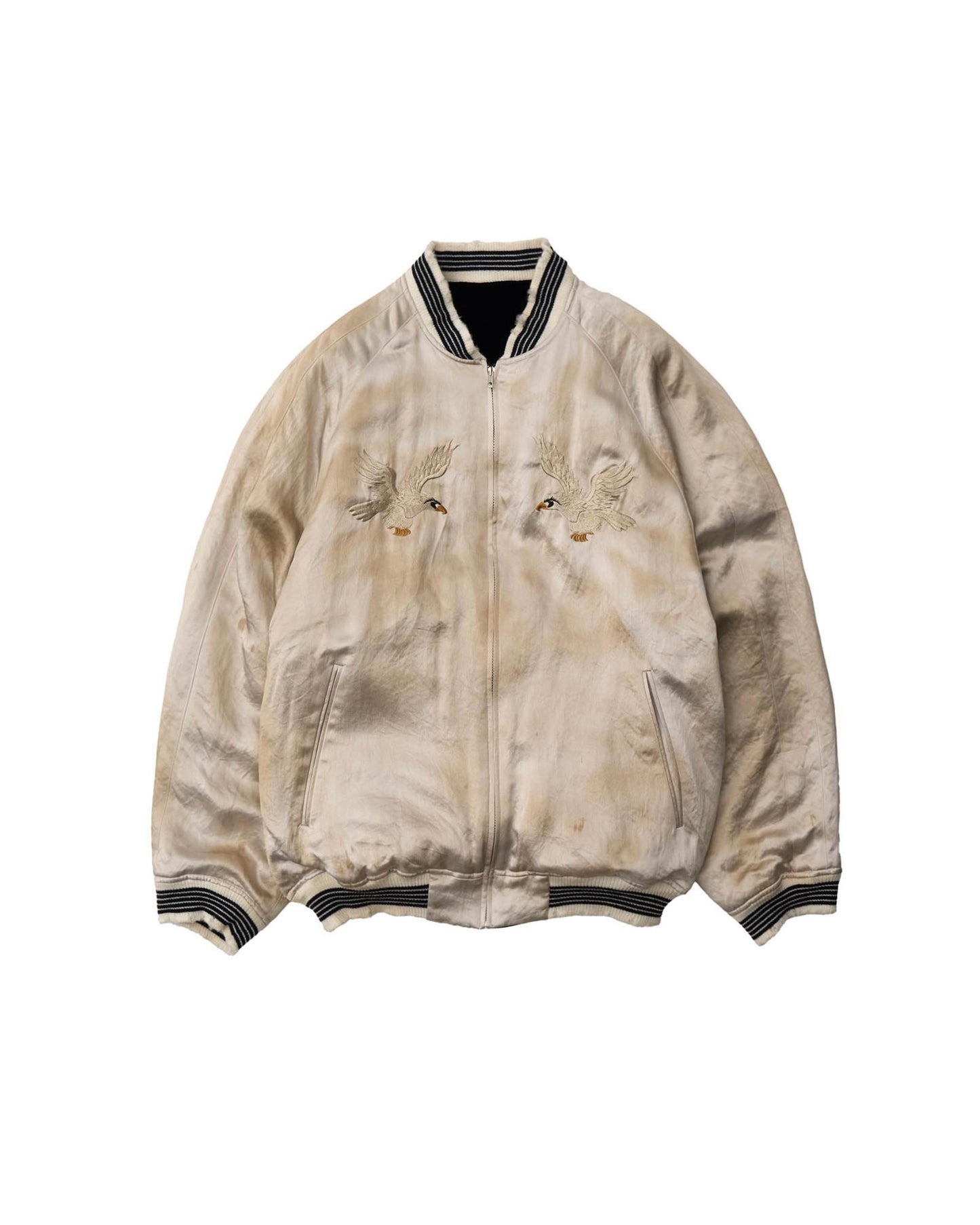 VINTAGE SATIN/ VELVET REVERSIBLE ZIP JACKET