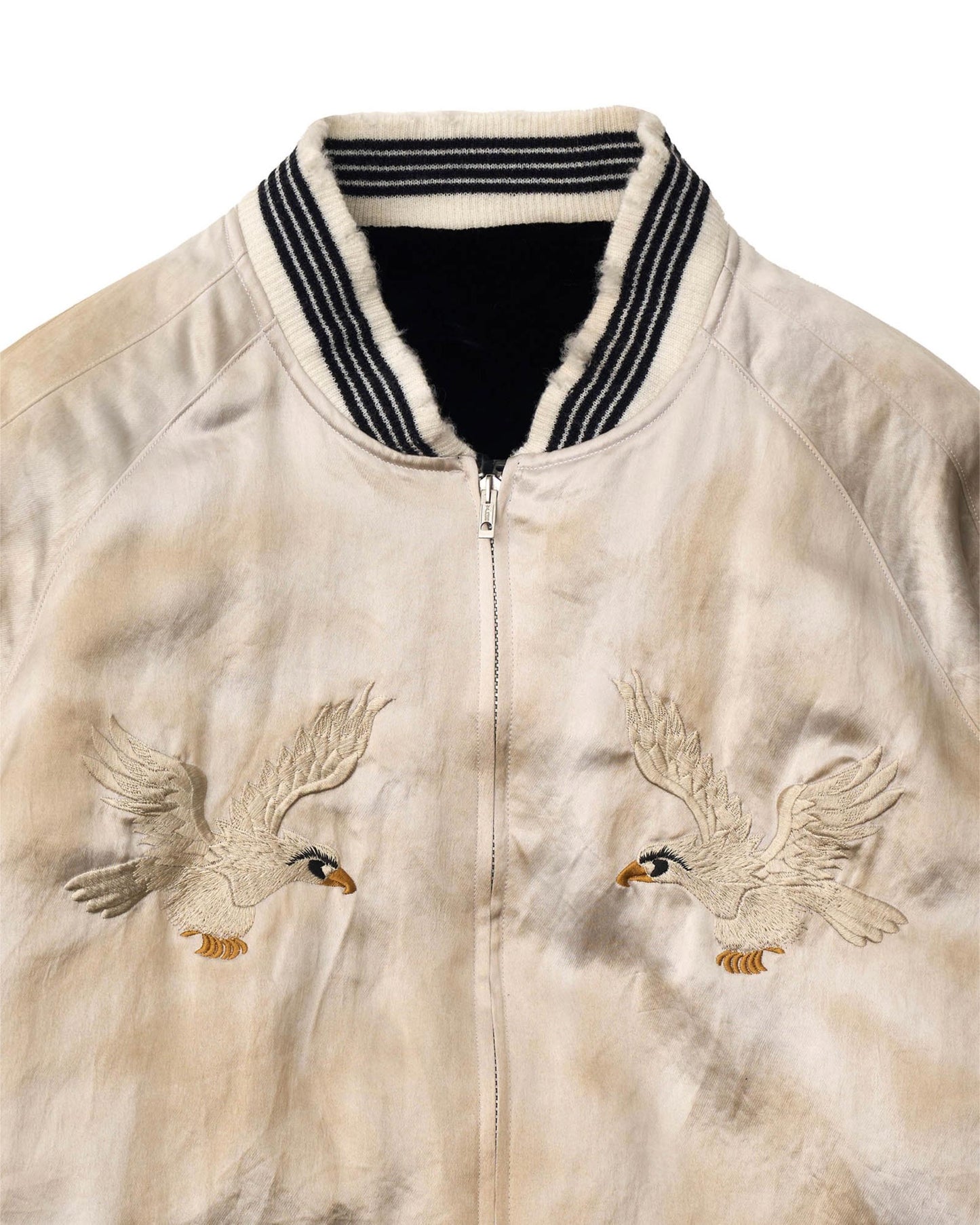 VINTAGE SATIN/ VELVET REVERSIBLE ZIP JACKET