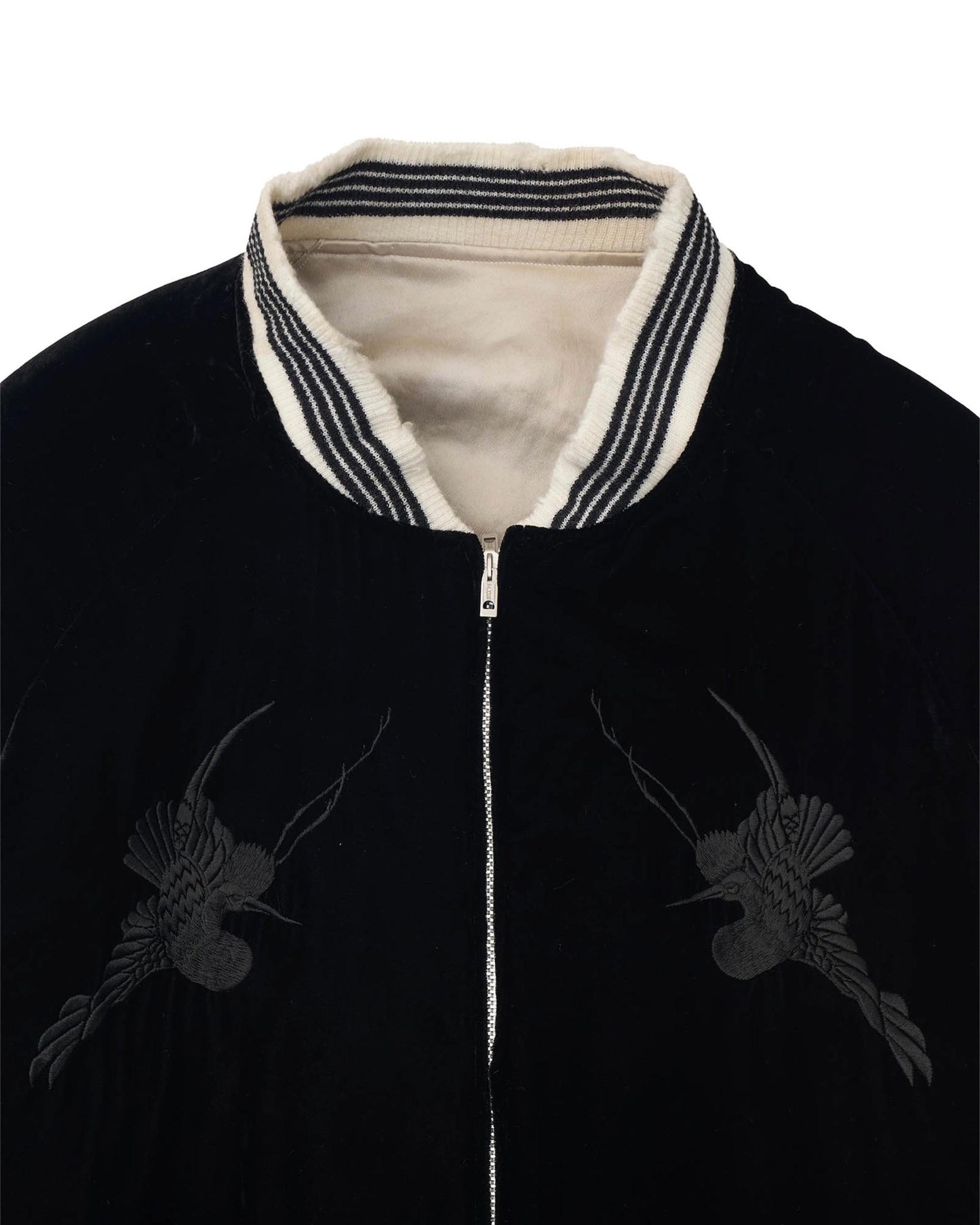 VINTAGE SATIN/ VELVET REVERSIBLE ZIP JACKET