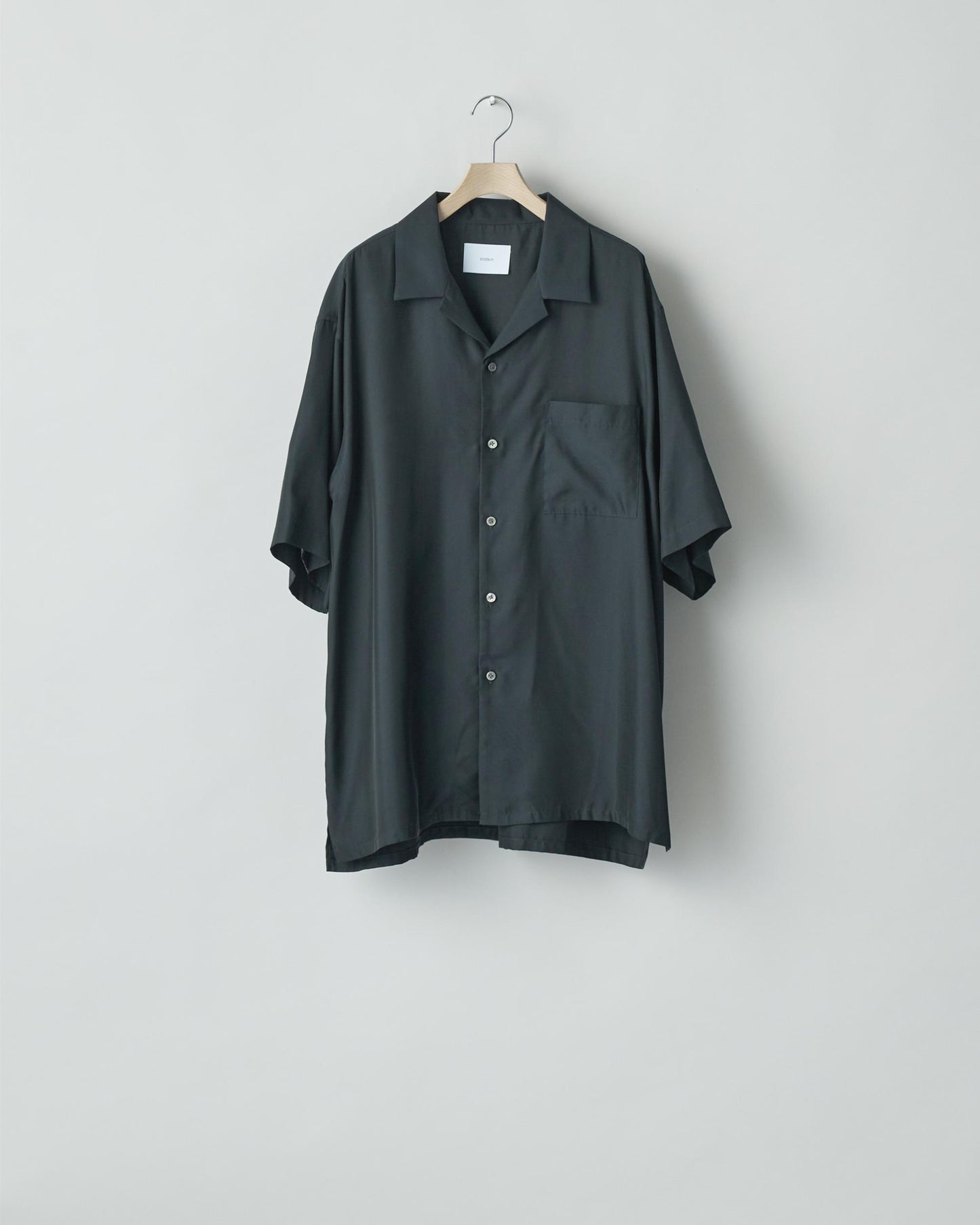 CUPRO TWILL OVERSIZED OPEN COLLAR SS SHIRT