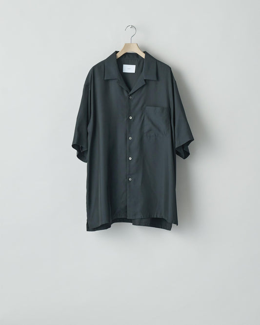 CUPRO TWILL OVERSIZED OPEN COLLAR SS SHIRT