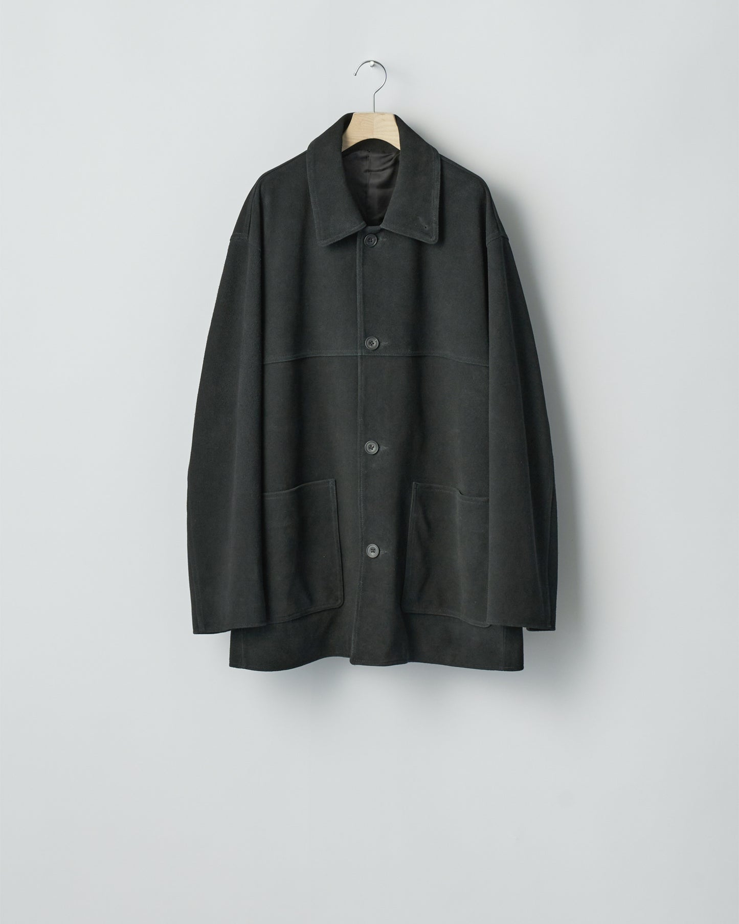 COW SUEDE CAR JACKET BLACK