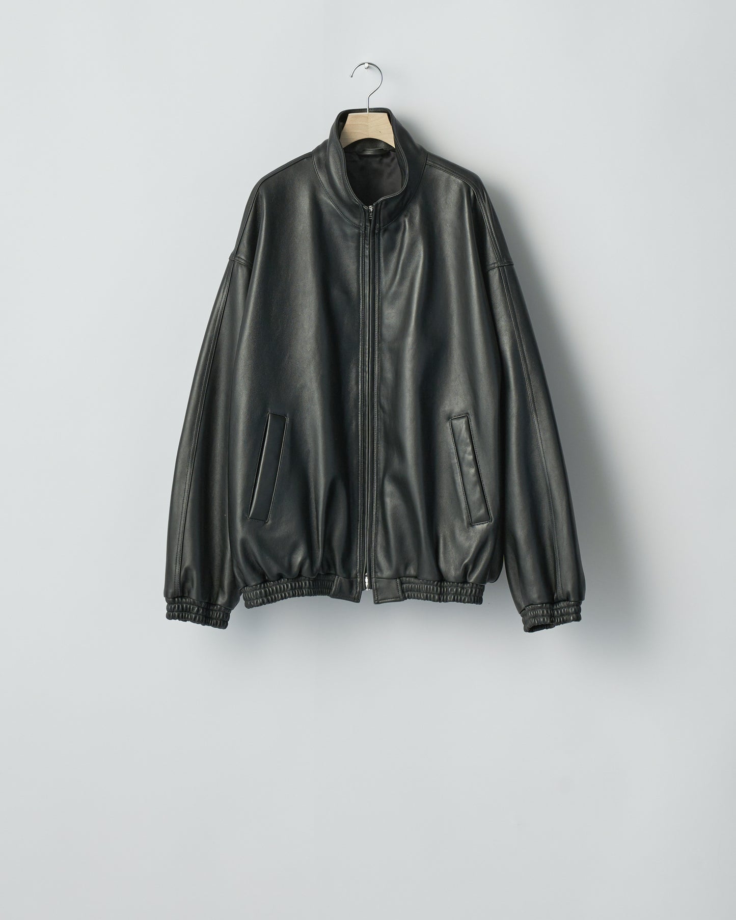 SHEEP LEATHER STAND COLLAR JACKET