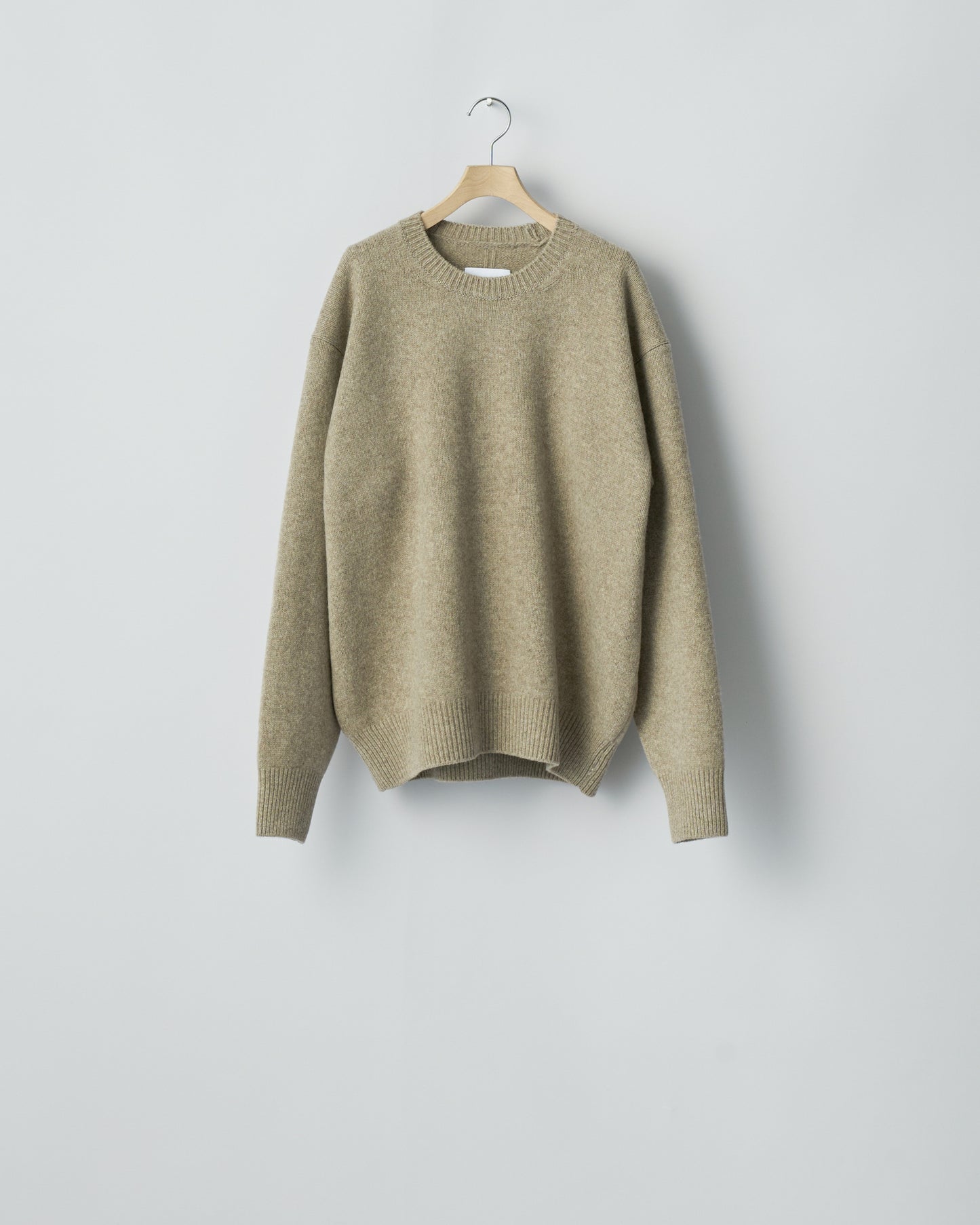 EXTRA FINE WOOL WARM KNIT CREW NECK LS BEIGE