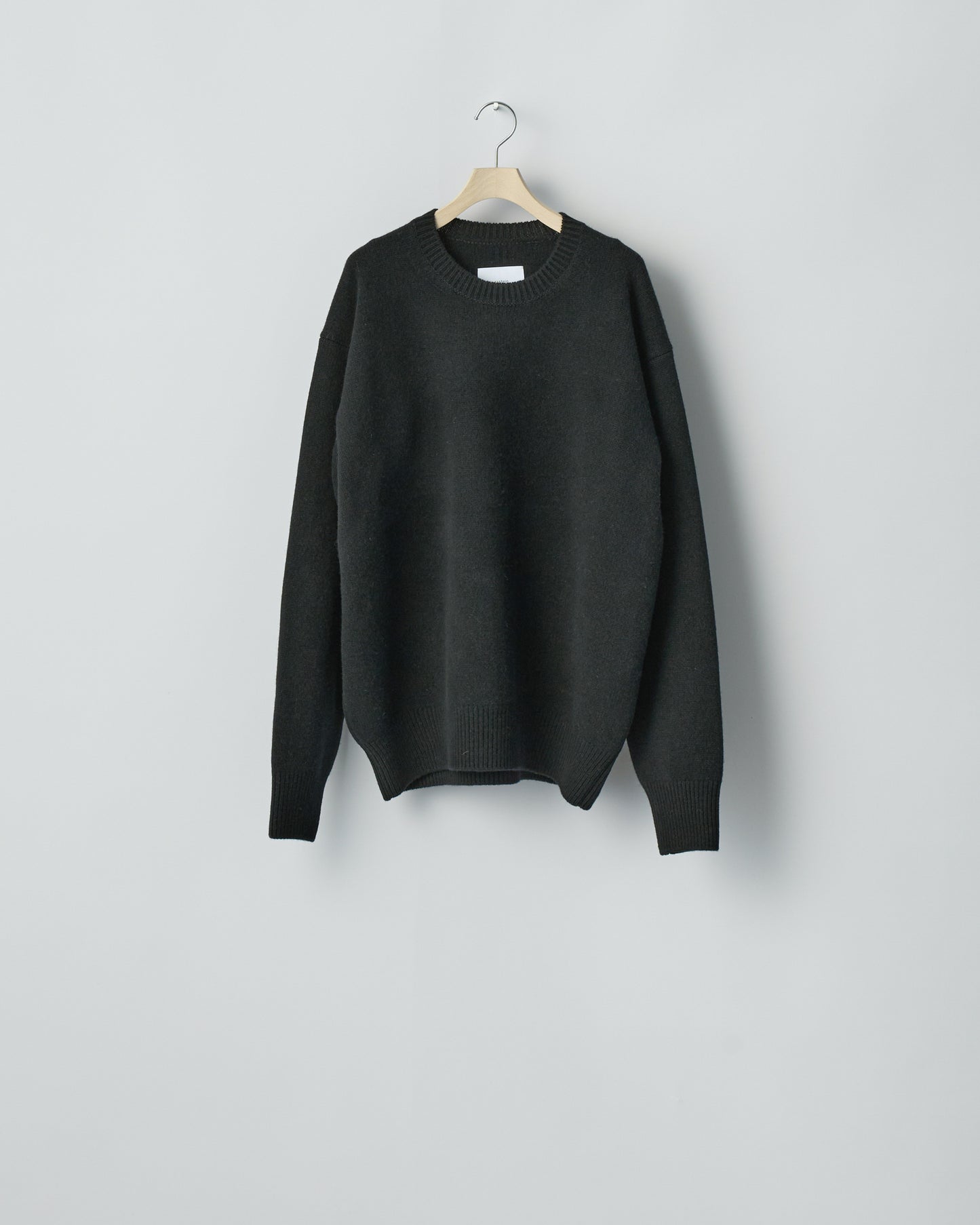 EXTRA FINE WOOL WARM KNIT CREW NECK LS BLACK