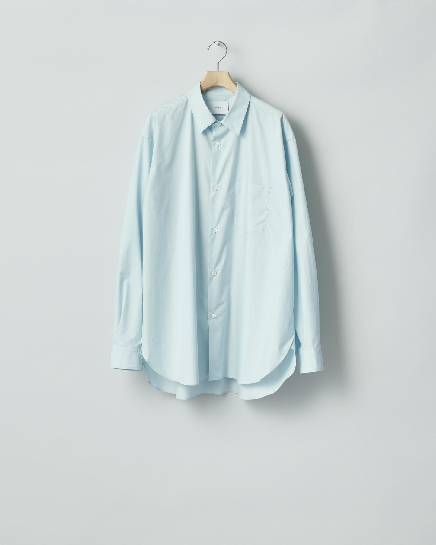 SUVIN COTTON OVERSIZED REGULAR COLLAR SHIRT OFF BLUE
