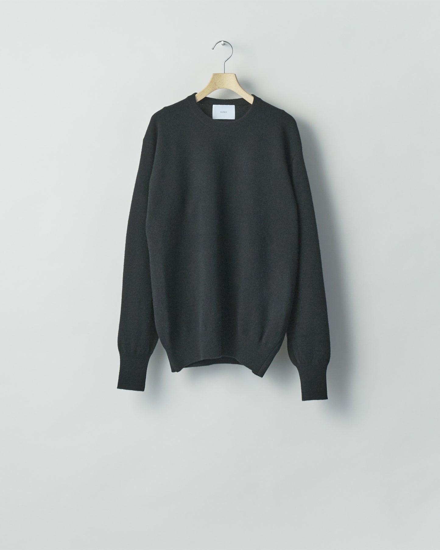 EXTRA FINE WOOL KNIT CREW NECK LS BLACK