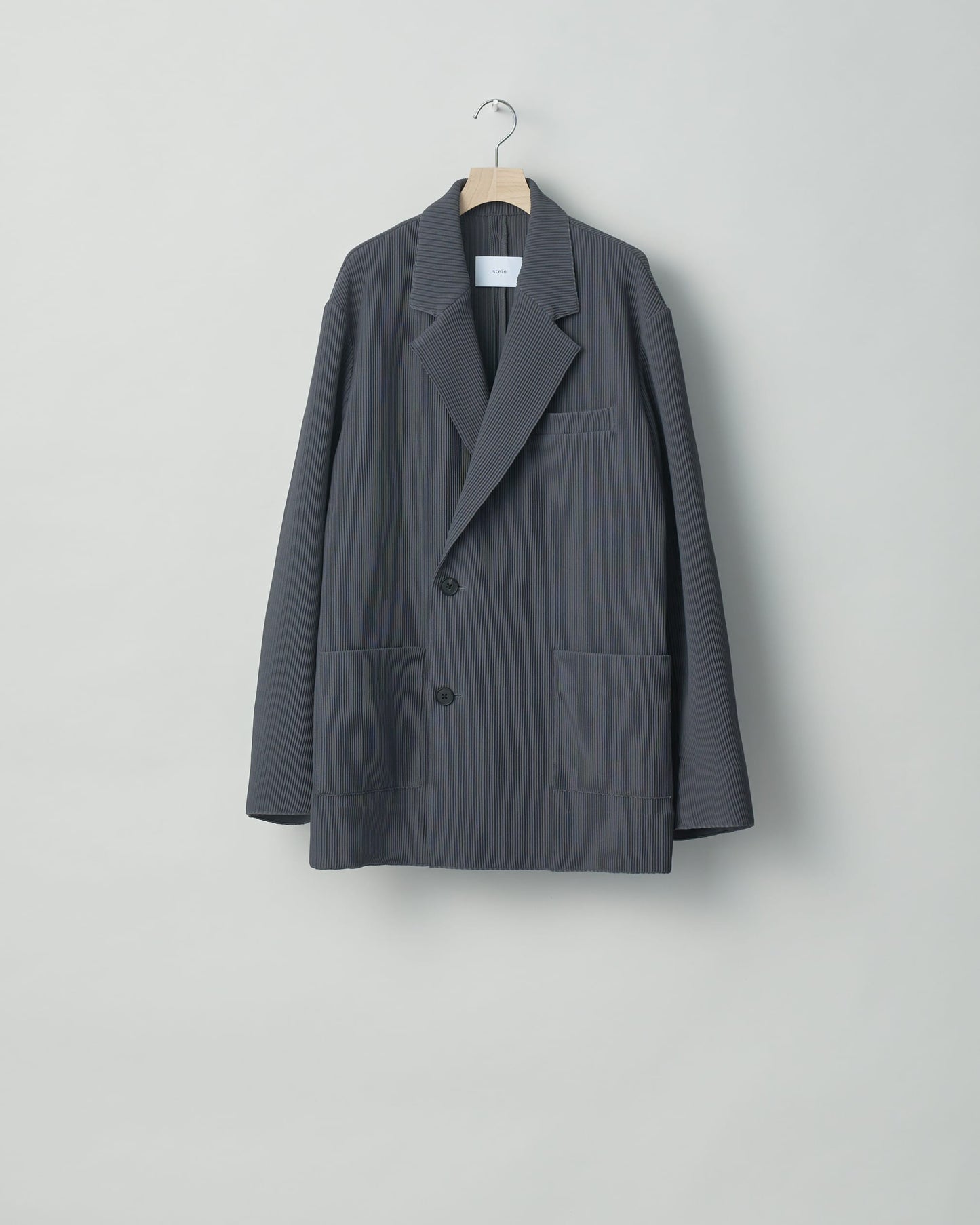 OVERSIZED GRADATION PLEATS JACKET BLUE GREY