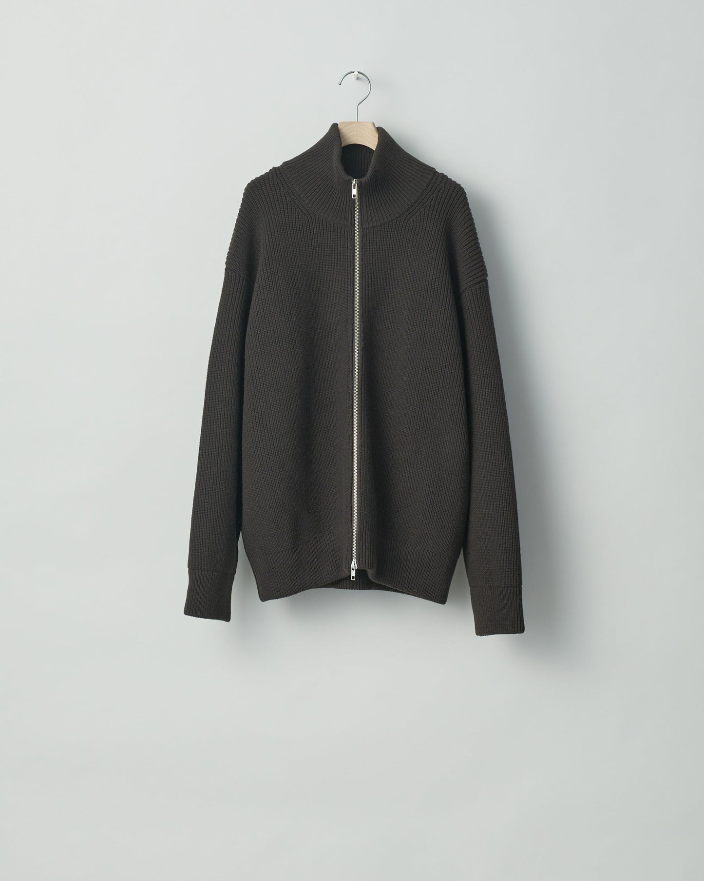 OVERSIZED DRIVERS KNIT ZIP JACKET MILITARY KHAKI
