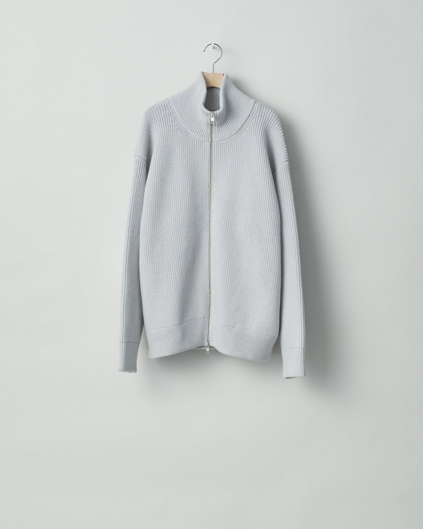 OVERSIZED DRIVERS KNIT ZIP JACKET OFF GREY