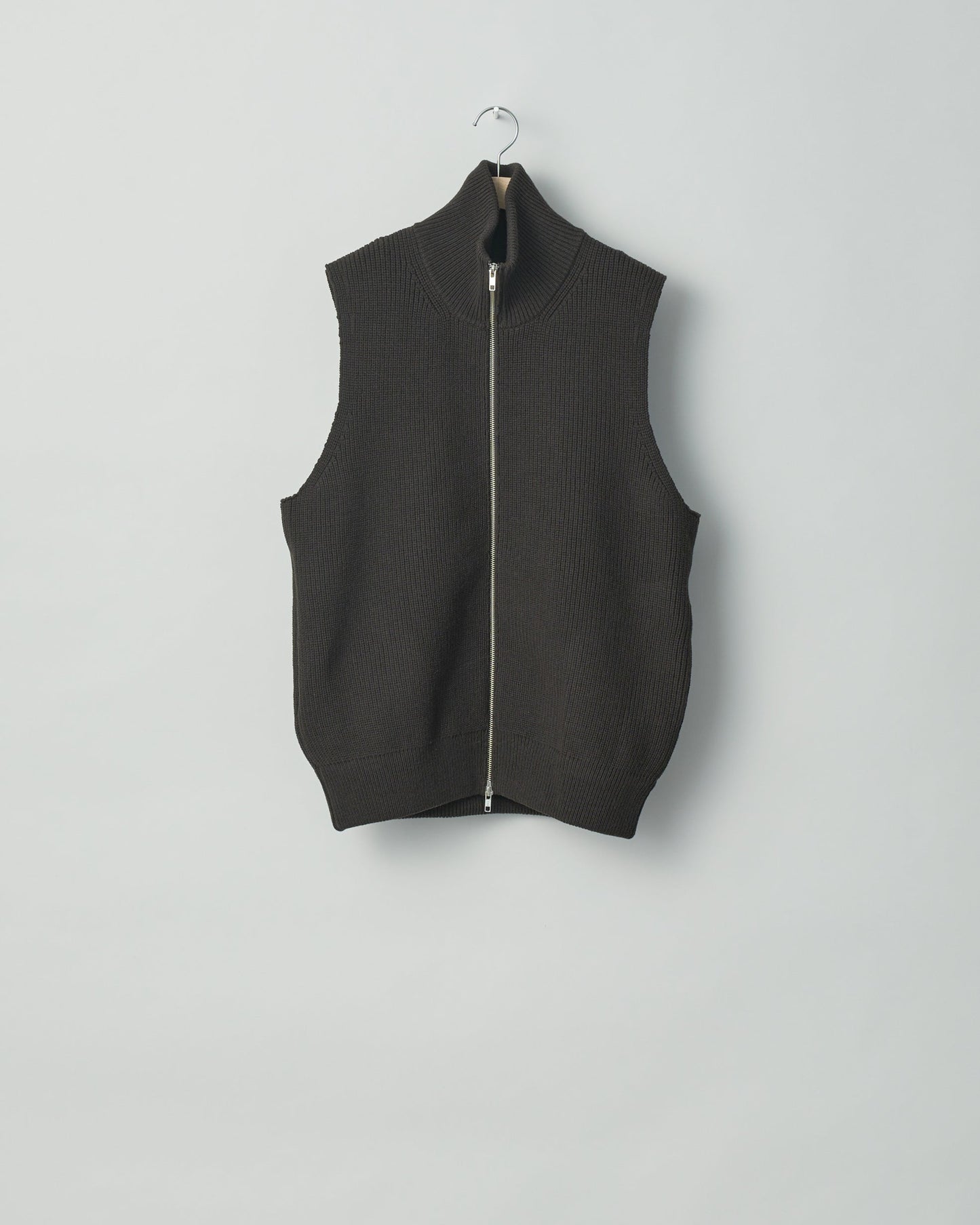 OVERSIZED DRIVERS KNIT ZIP VEST MILITARY KHAKI