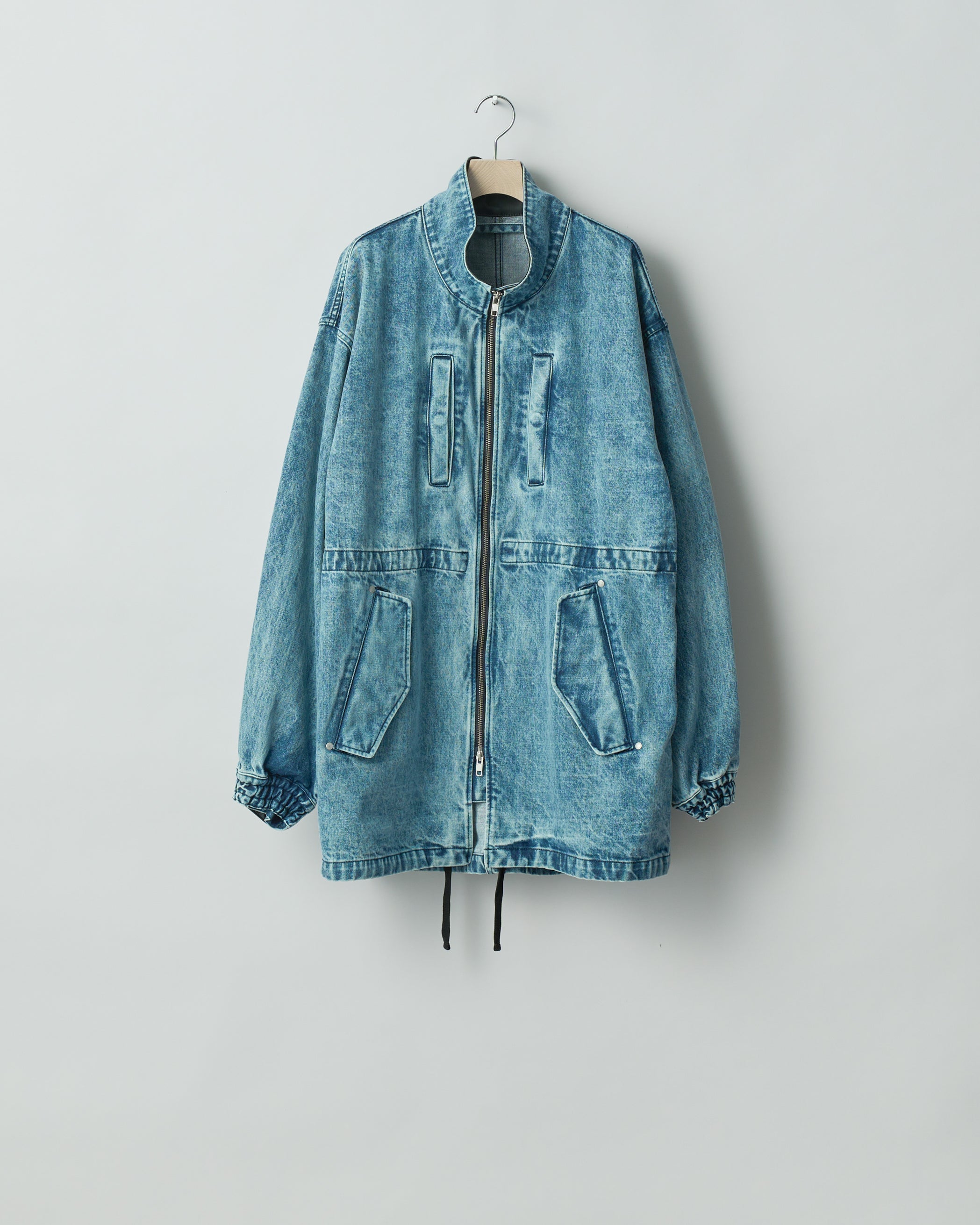 CHEMICAL BLEACHED DENIM MODS COAT INDIGO – TIME AFTER TIME