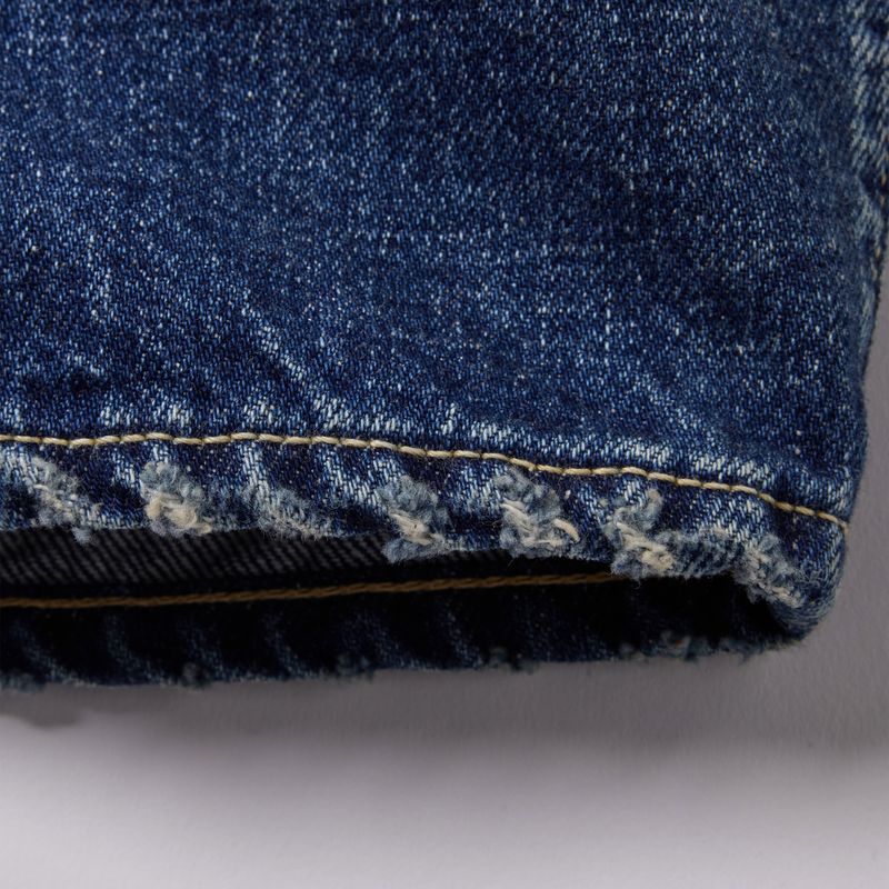 RECYCLED WASTE SUVIN COTTON YARN 11.5oz. DENIM 5POCKET WIDE PANTS 42427