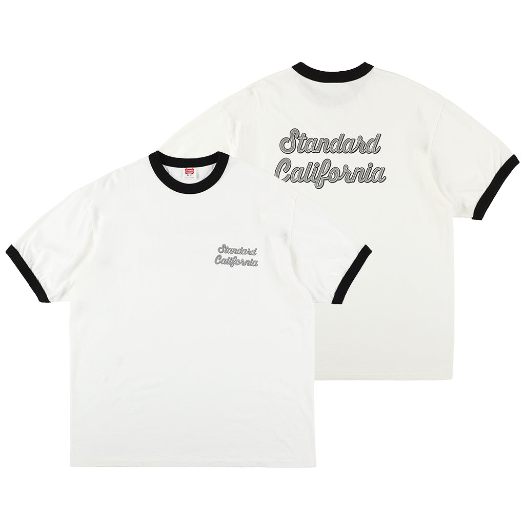SD US Cotton Script Logo Ringer T