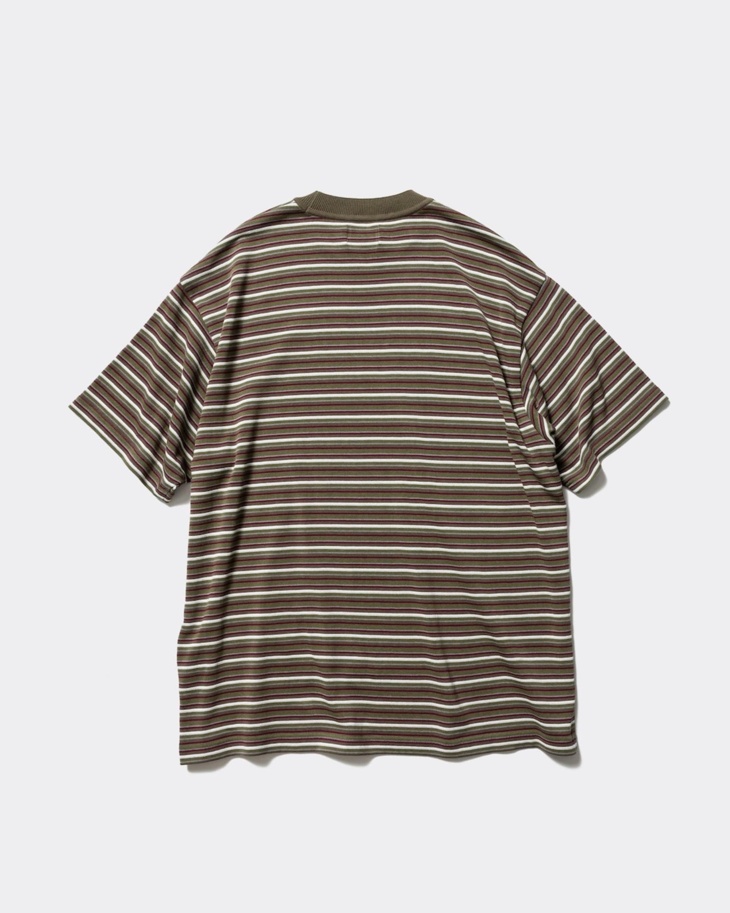 Unlikely Border Knit Tee Olive/Bordeaux