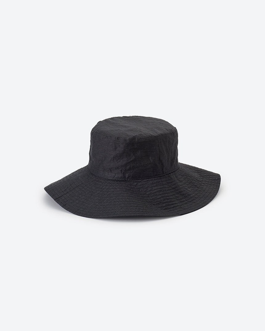 LINEN RAYON WIDE BRIM BUCKET HAT