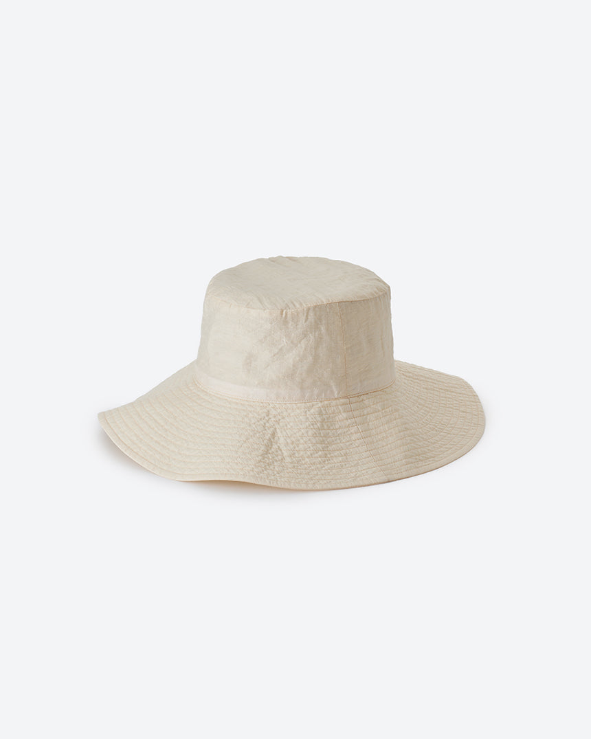 LINEN RAYON WIDE BRIM BUCKET HAT