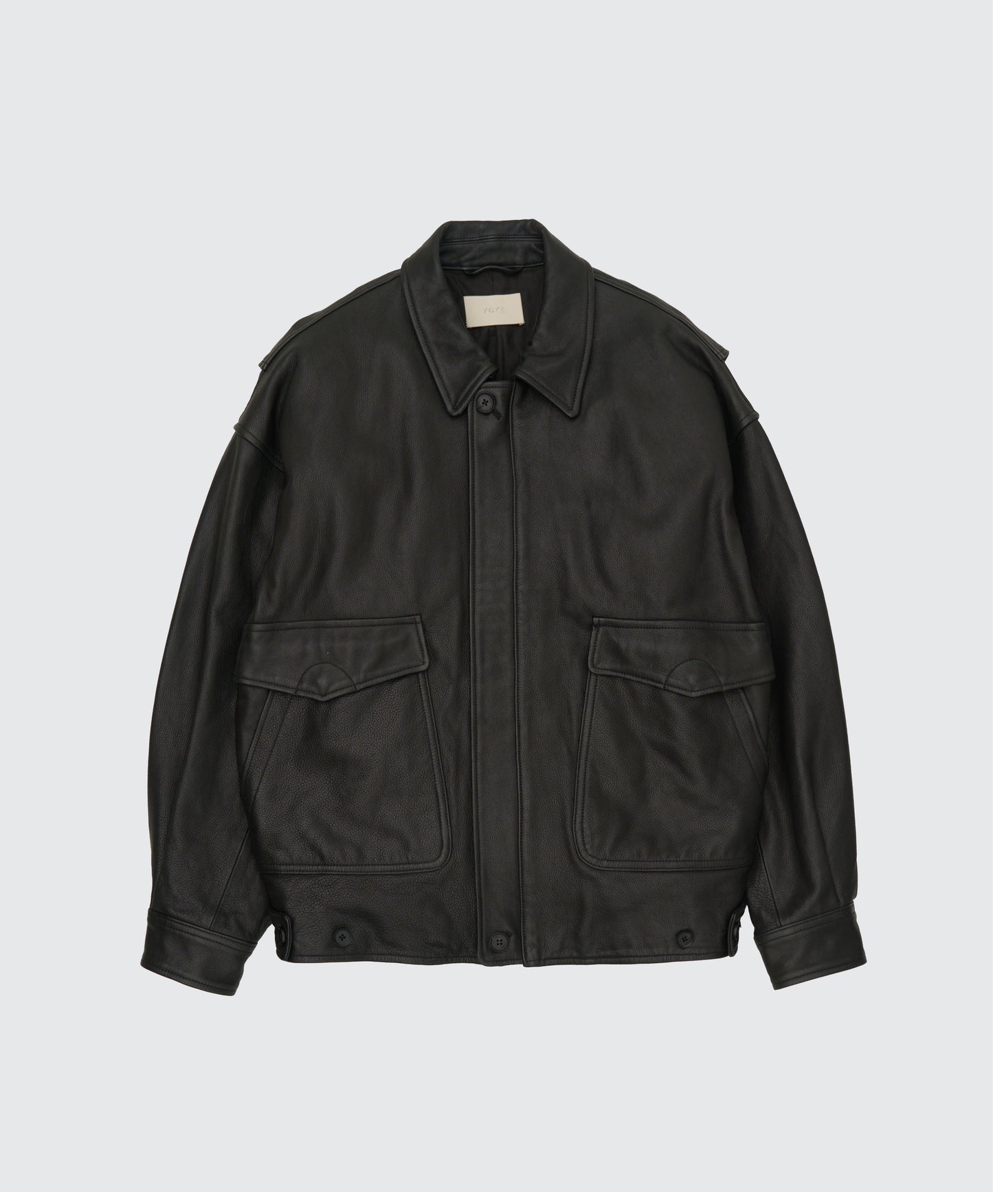 Leather Flight Jacket BLACK