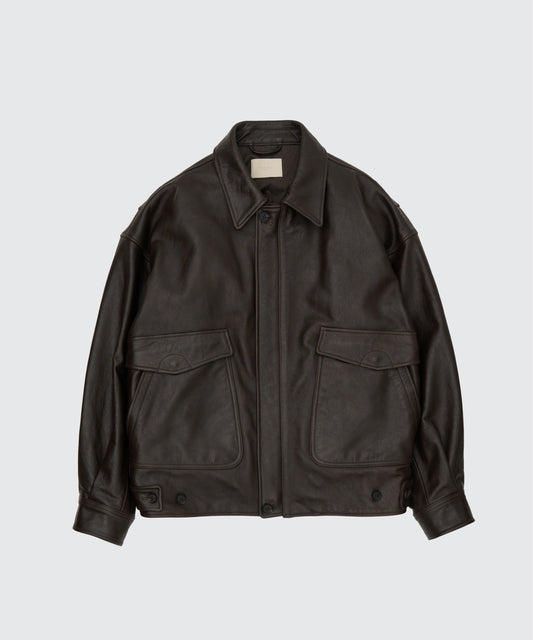 Leather Flight Jacket  BROWN