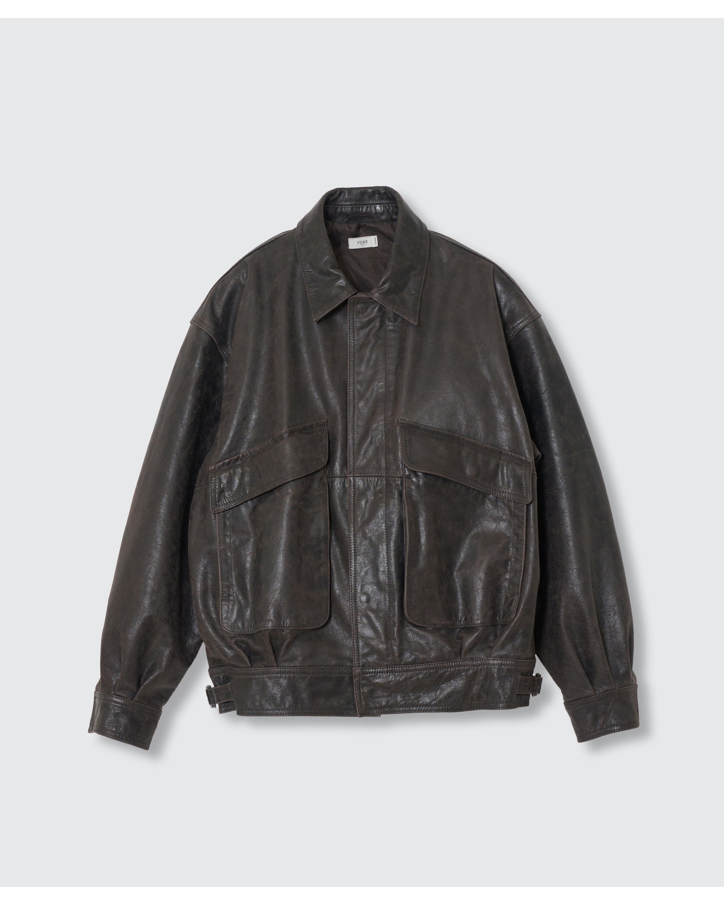 Leather Flight Jacket Dark Brown