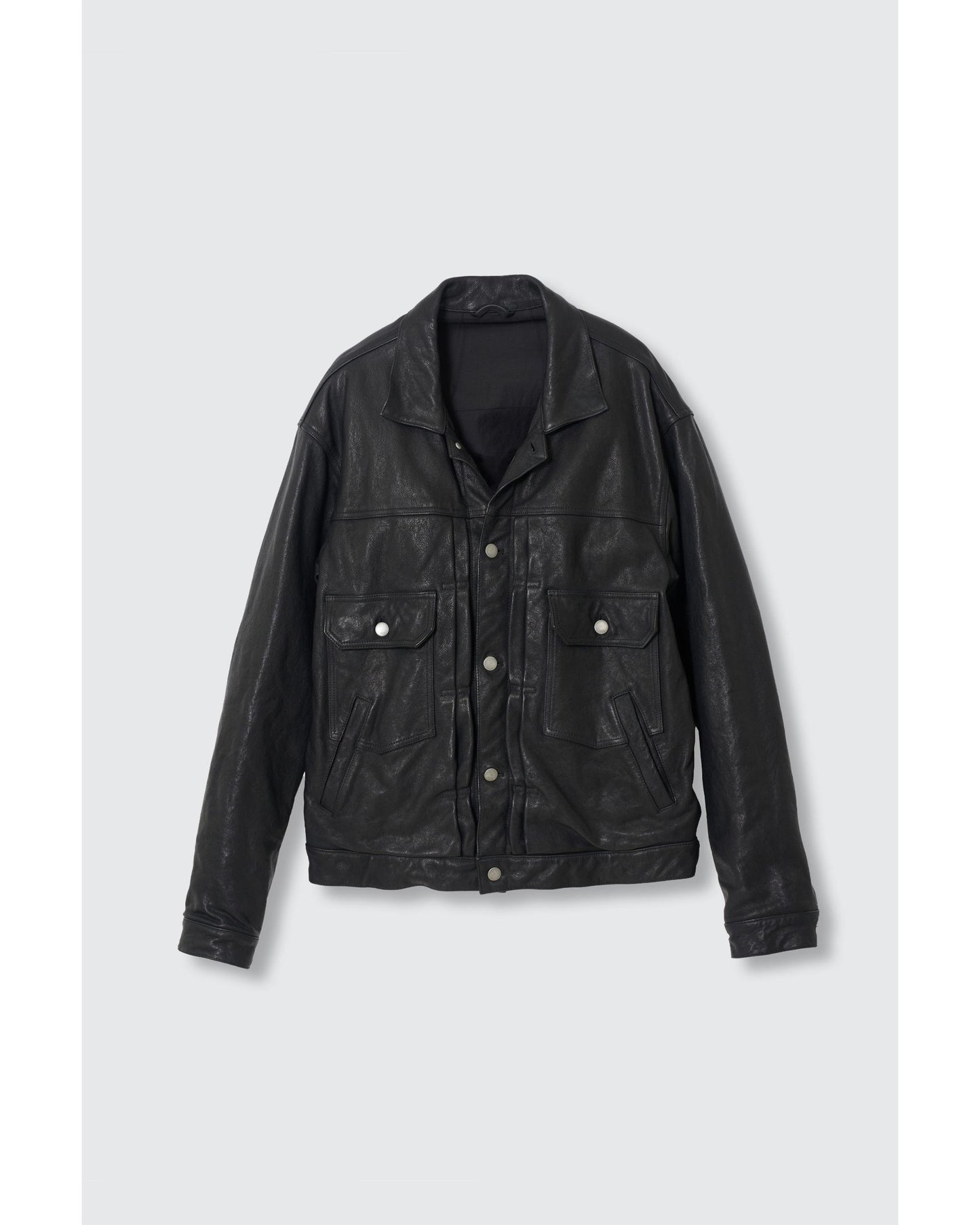 Leather Trucker Jacket Black