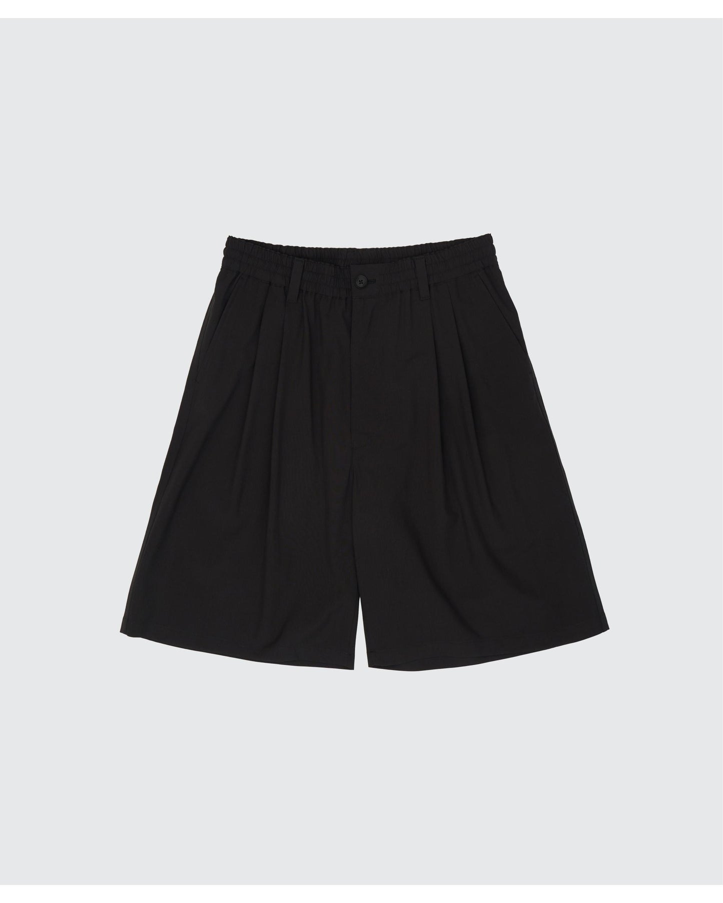 Wool Washer Tropical 2pleated Easy Shorts CARBON