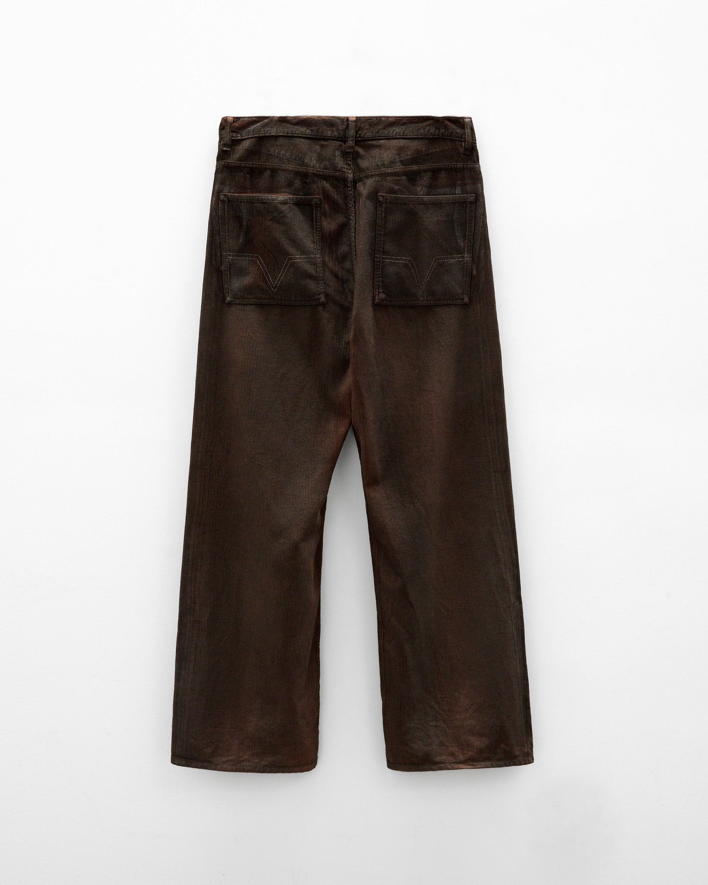WAXED BAGGY CORD PANTS