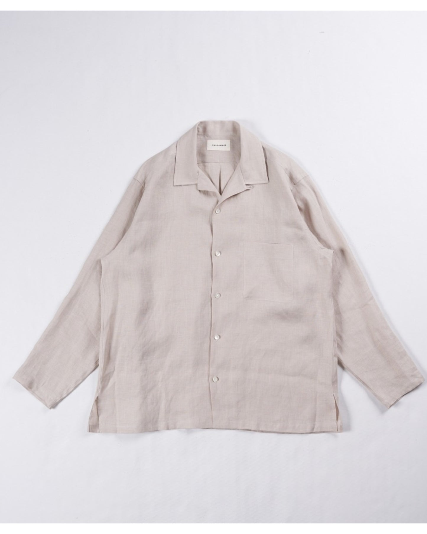 COMFORT FIT OPEN COLLAR SHIRT TAUPE