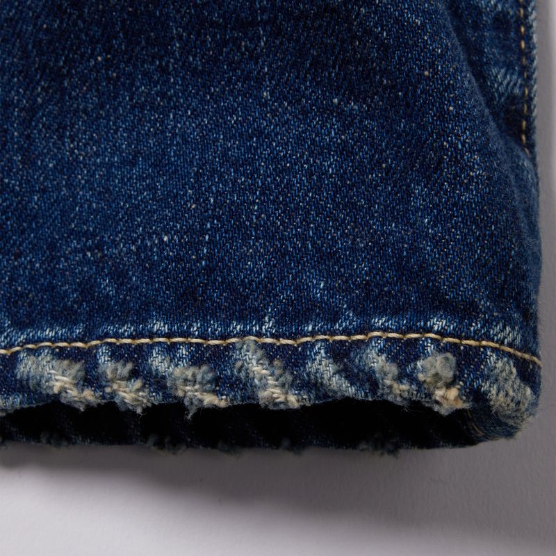 RECYCLED WASTE SUVIN COTTON YARN 11.5oz. DENIM 5POCKET STRAIGHT PANTS 42428