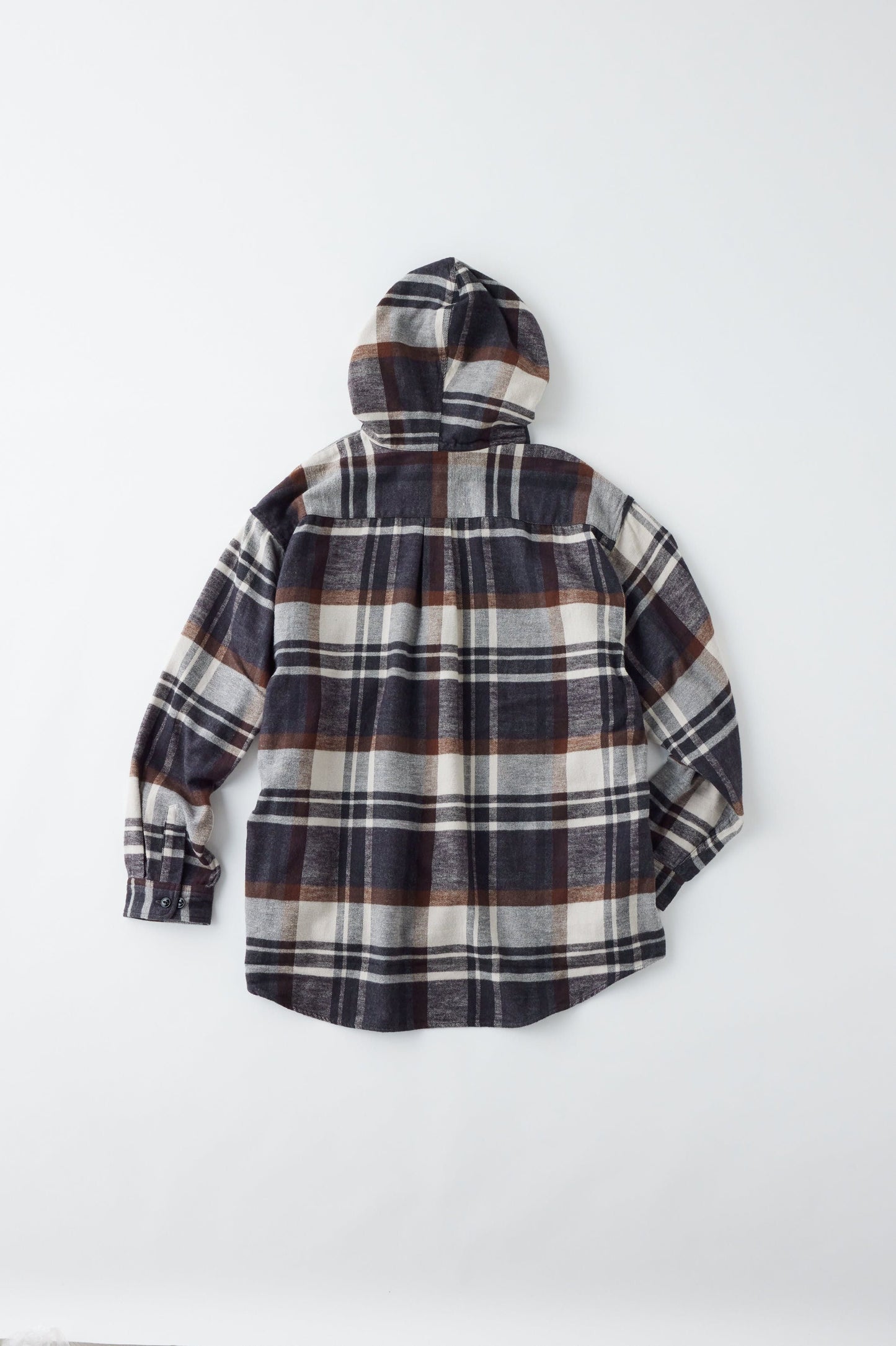COTTON NEL CHECK OVERSIZE PARKA 29139