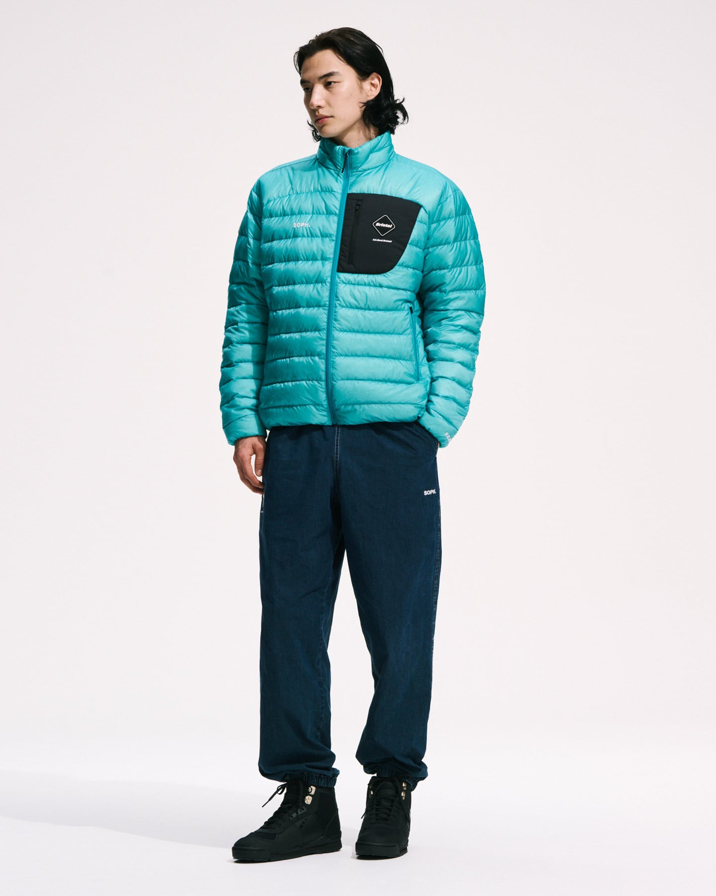 WASHED CRISP DENIM TRACK PANTS