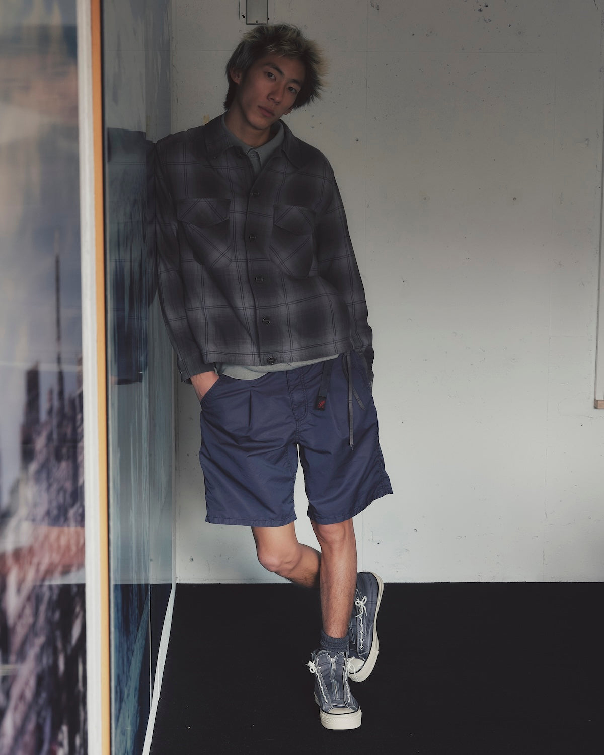 Gramicci & nonnative WALKERS EASY SHORTS C/N GABARDINE PIGMENT DYE