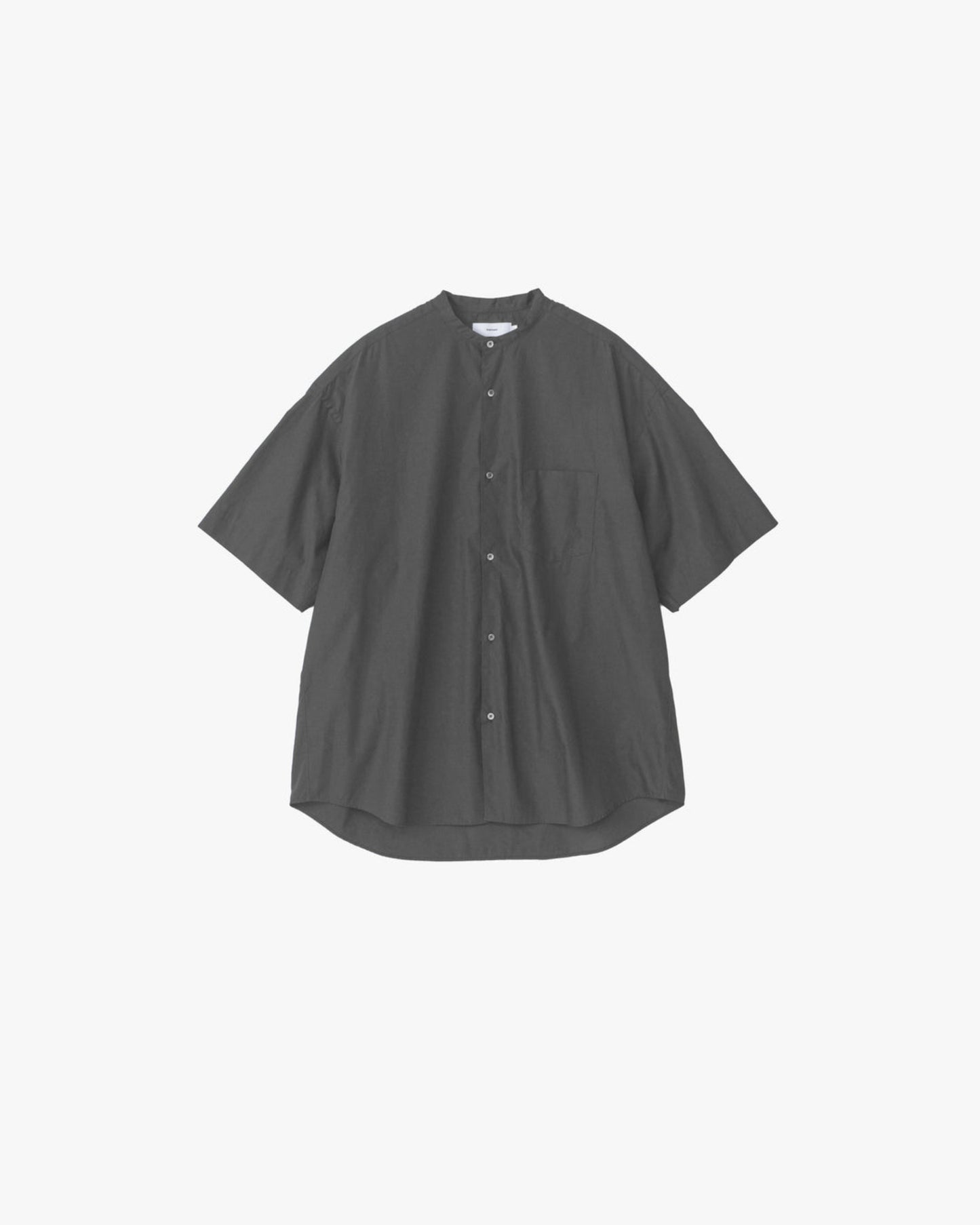 Broad S/S Oversized Band Collar Shirt C.GRAY