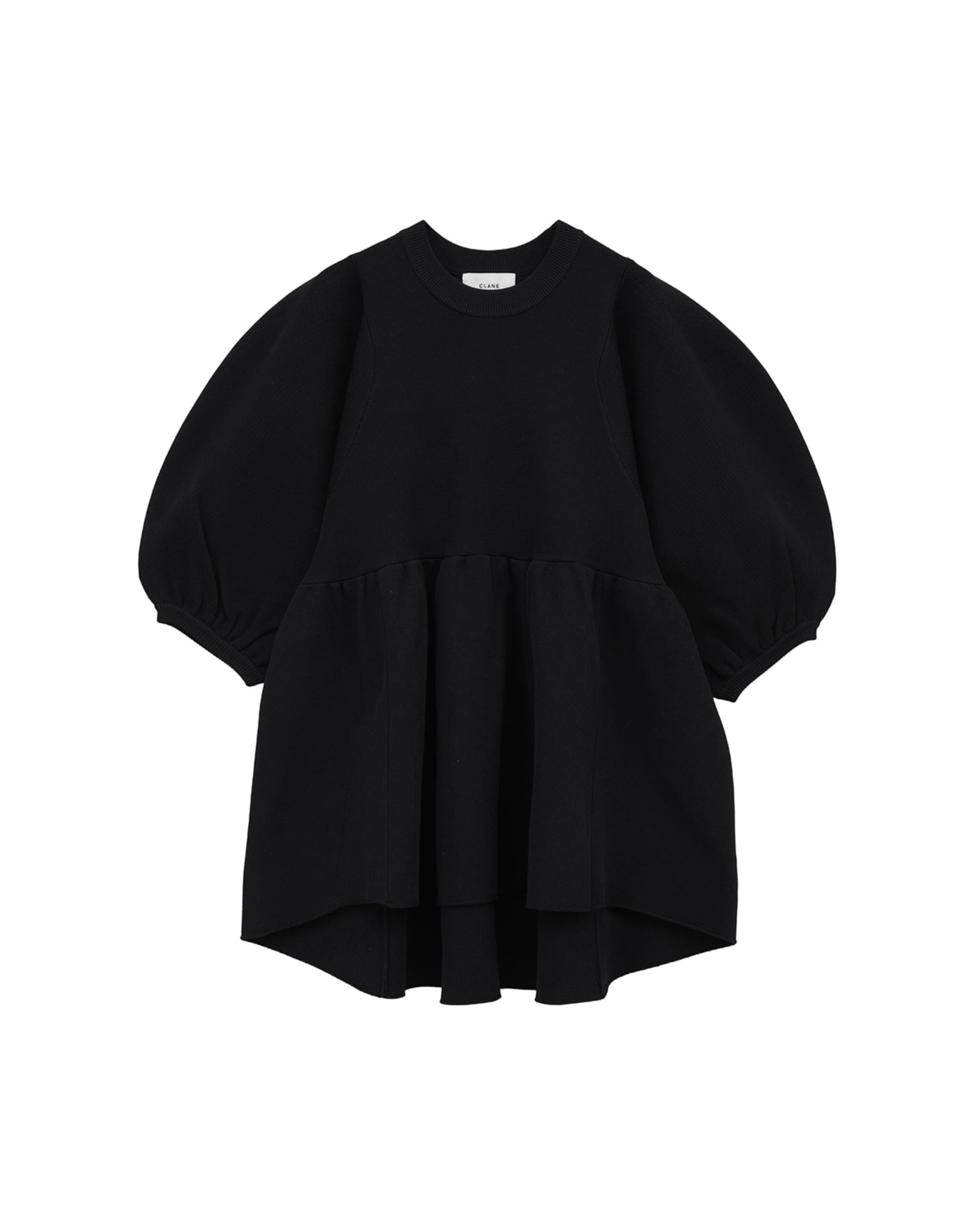 BALLOON SLEEVE GATHER KNIT TOPS