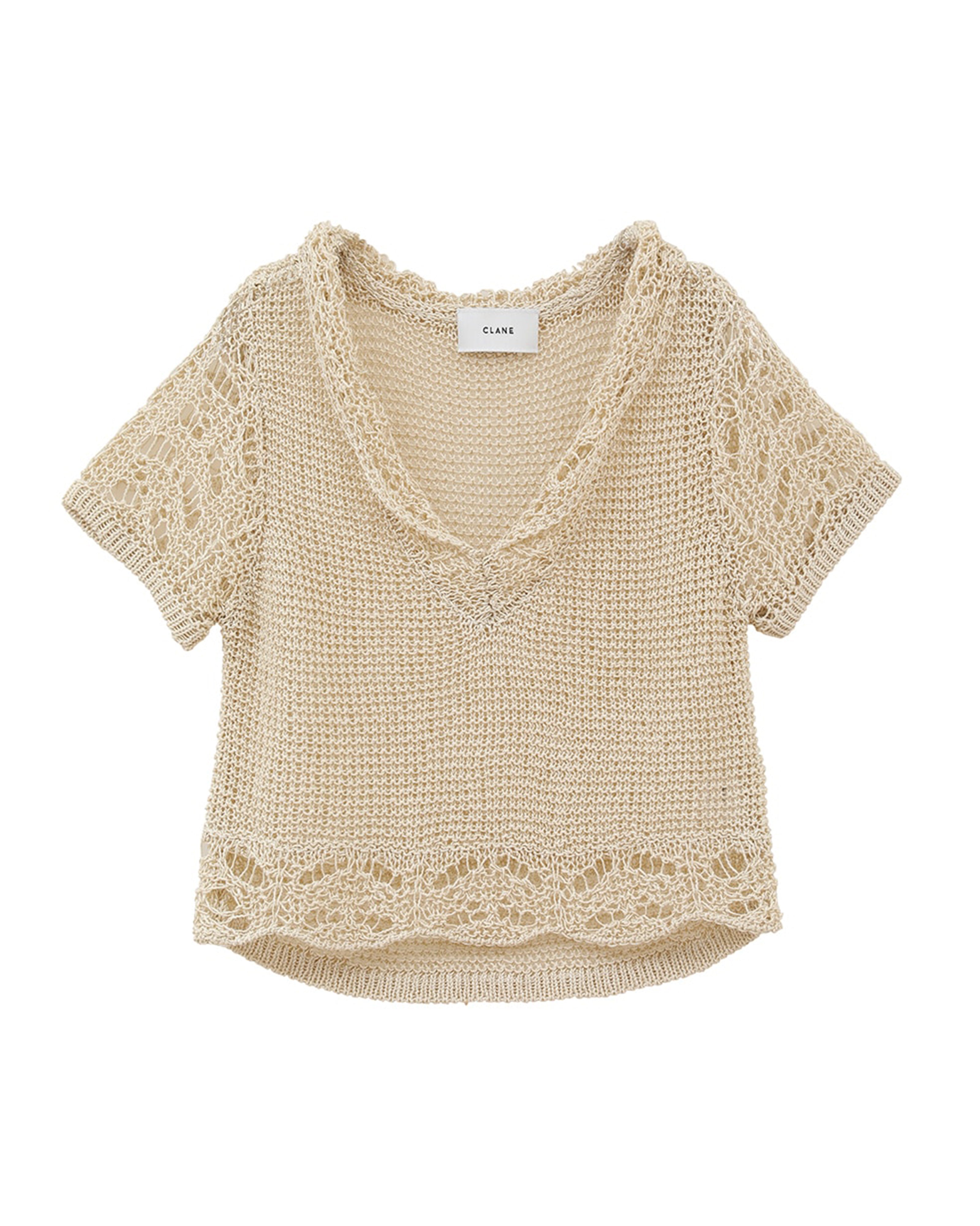 トップス CLANE CROCHET SHORT KNIT TOPS クラネ CLANE CROCHET SHORT KNIT TOPS （MINT） - ファッション