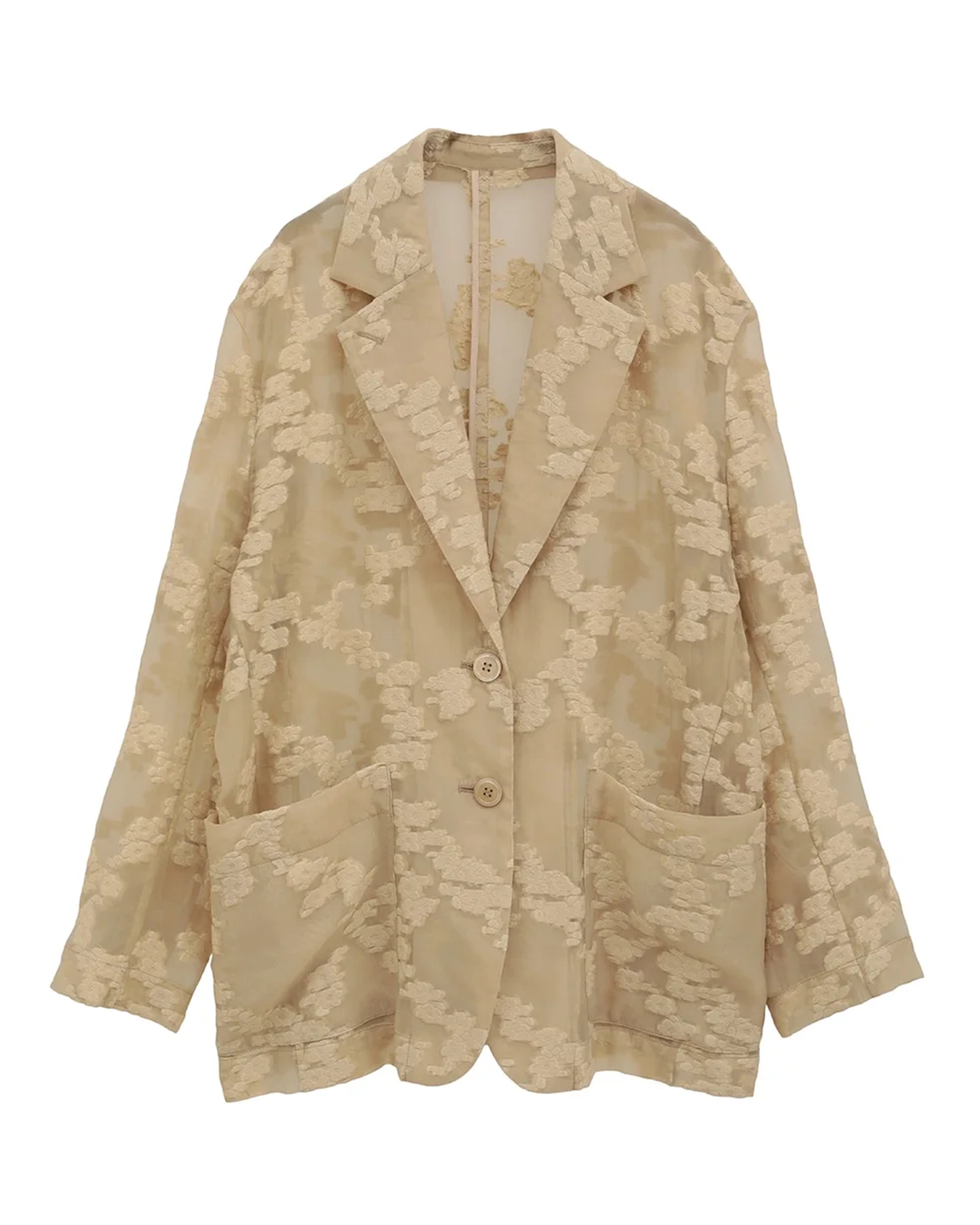 FLOWER SHEER JACQUARD JACKET – TIME AFTER TIME FLOWER SHEER JACQUARD JACKET – TIME AFTER TIME