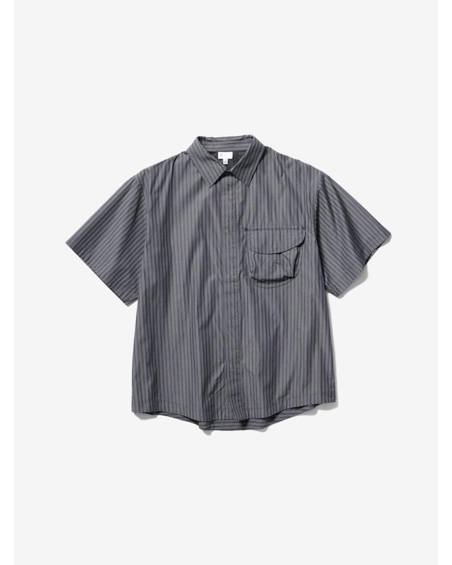 S/S Reflective Striped Shirt DEEP CHARCOAL