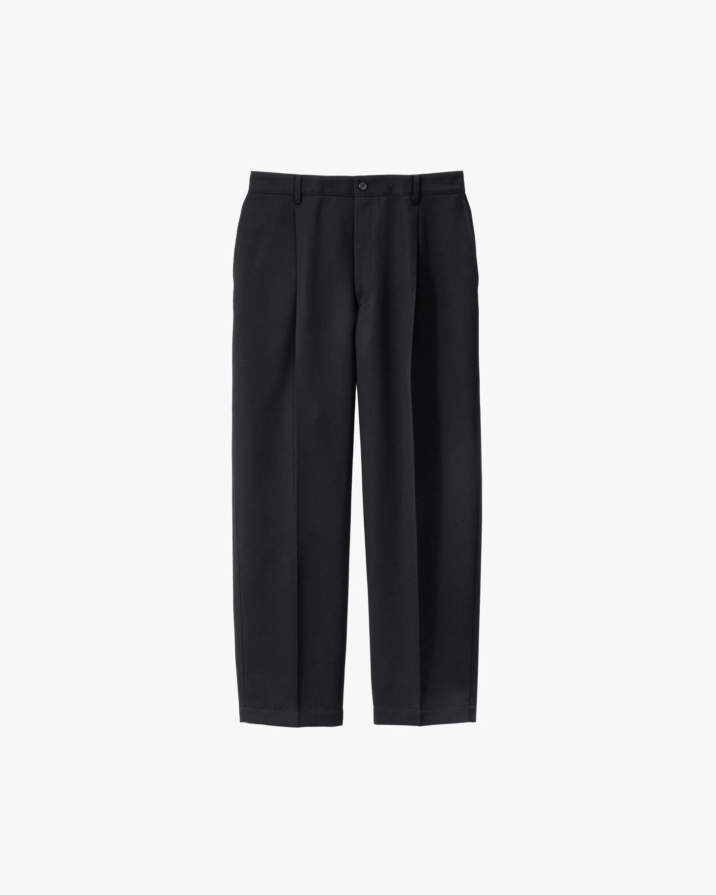 Scale Off Wool Wide Tapered Slacks BLACK